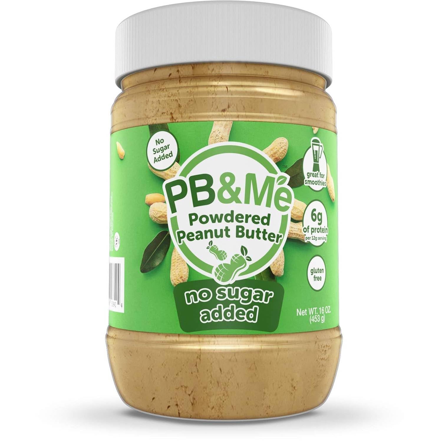 PB&amp;Me Erdnussbutterpulver ohne Zuckerzusatz, 453 g – glutenfrei, gentechnikfrei, vegan