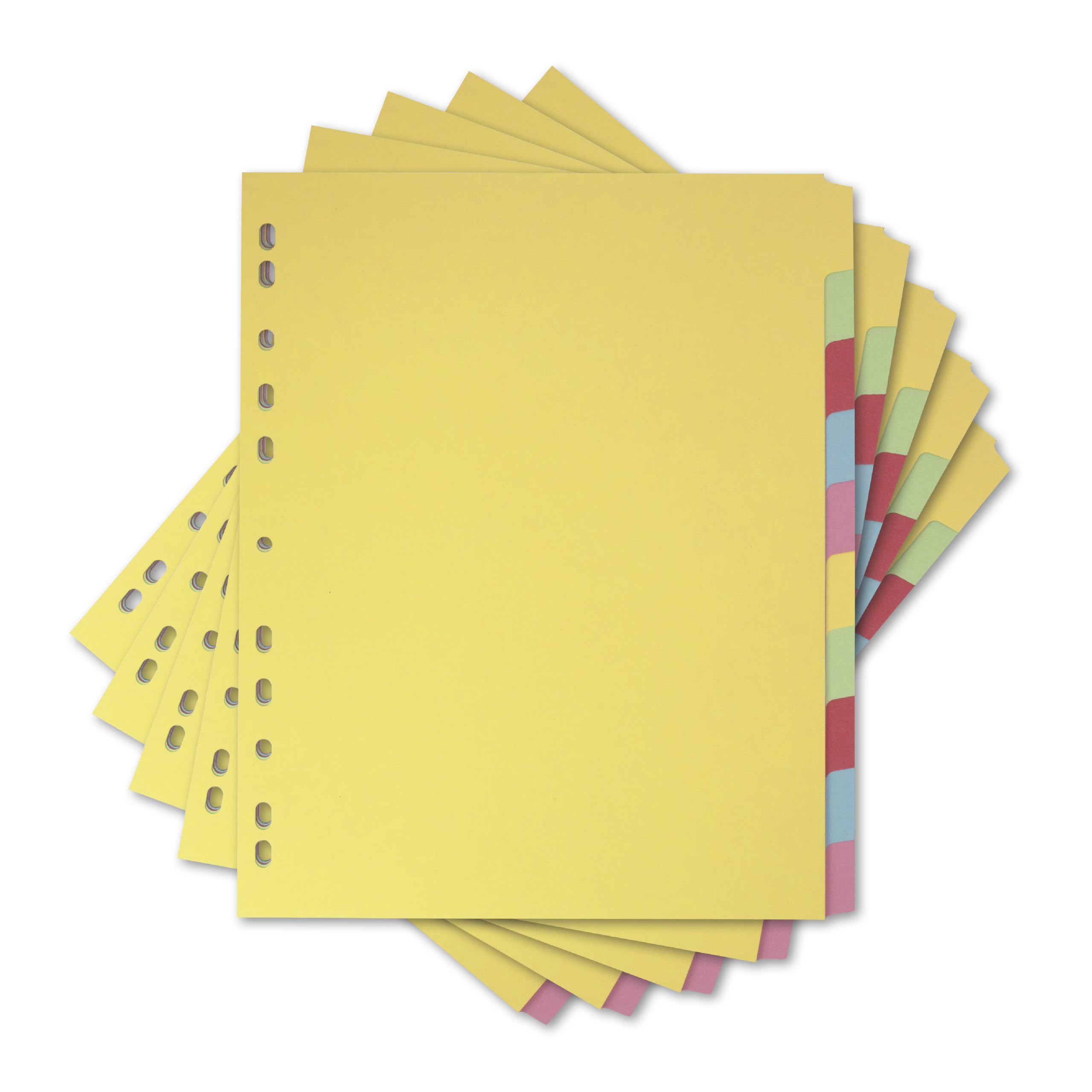 Elba A4+ 10 Part Card Dividers, Assorted Color, 5 Packs of 10 | Durable Cardboard Filing System
