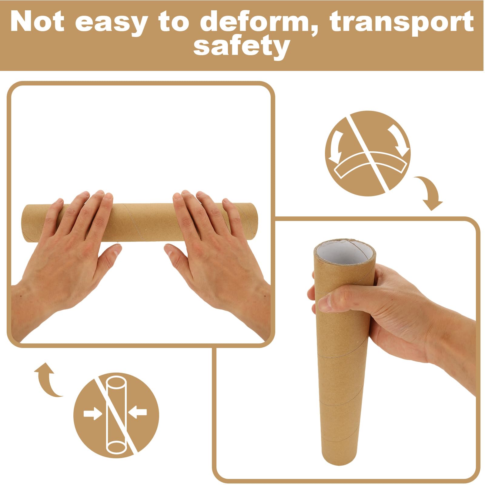 ASelected Heavy Duty Cardboard Tube Mailers - 5 Pcs Brown Postal Tubes | 310mm x 55mm 7