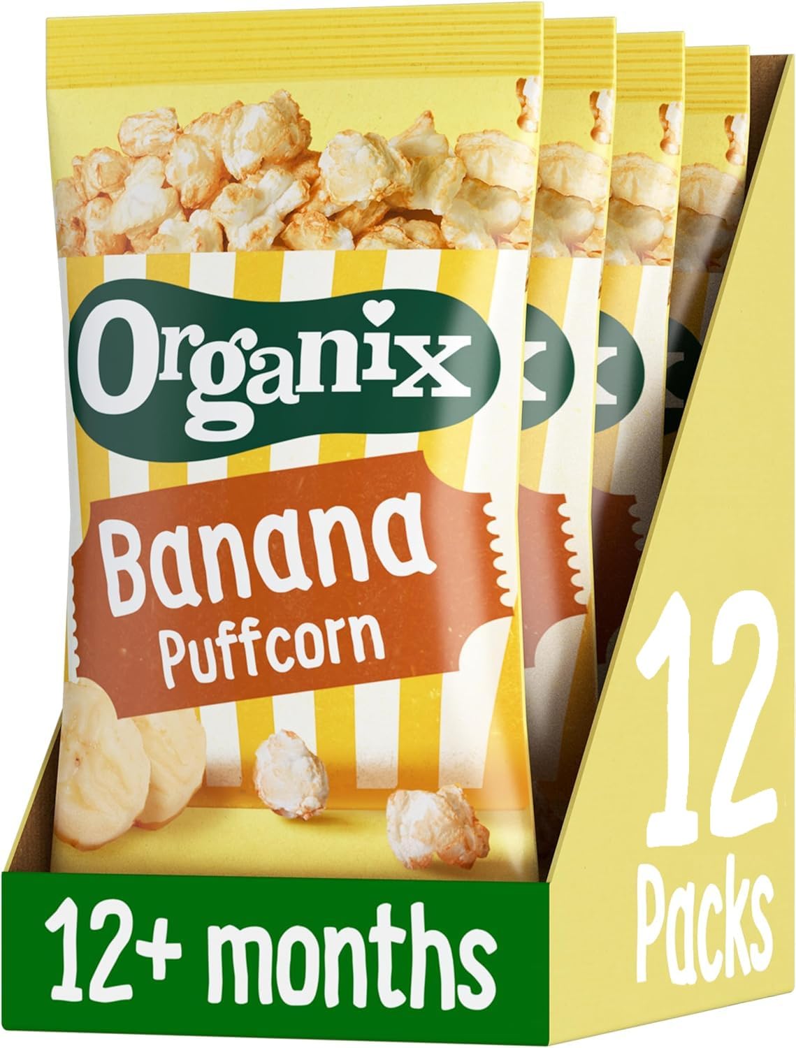 Organix Banana Puffcorn Bio-Fingerfood Kleinkind-Snack ab 12 Monaten