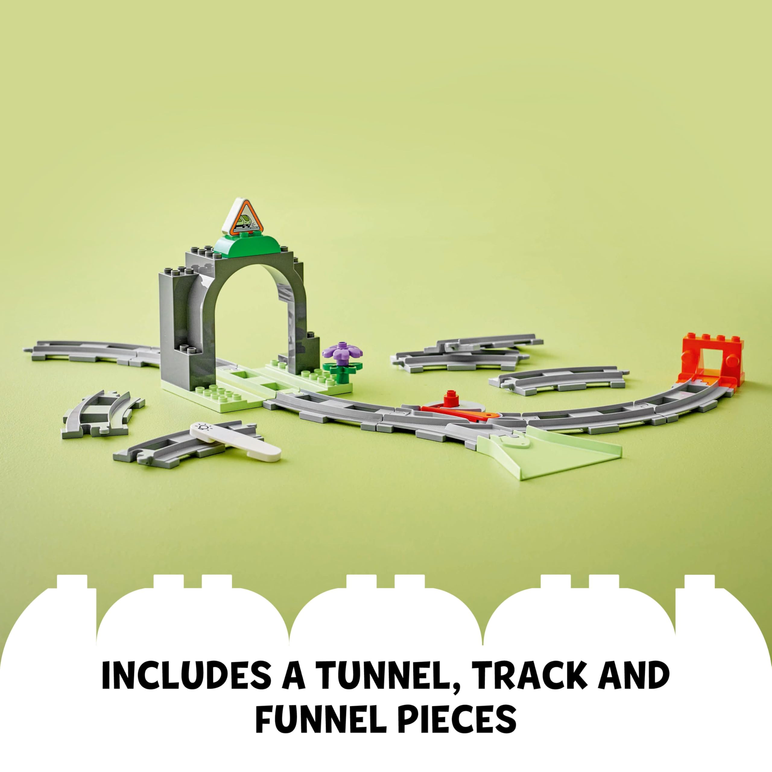 LEGO DUPLO Town Train Tunnel and Tracks Expansion Set 10425 | Ages 2+ | 10 Track Pieces 4
