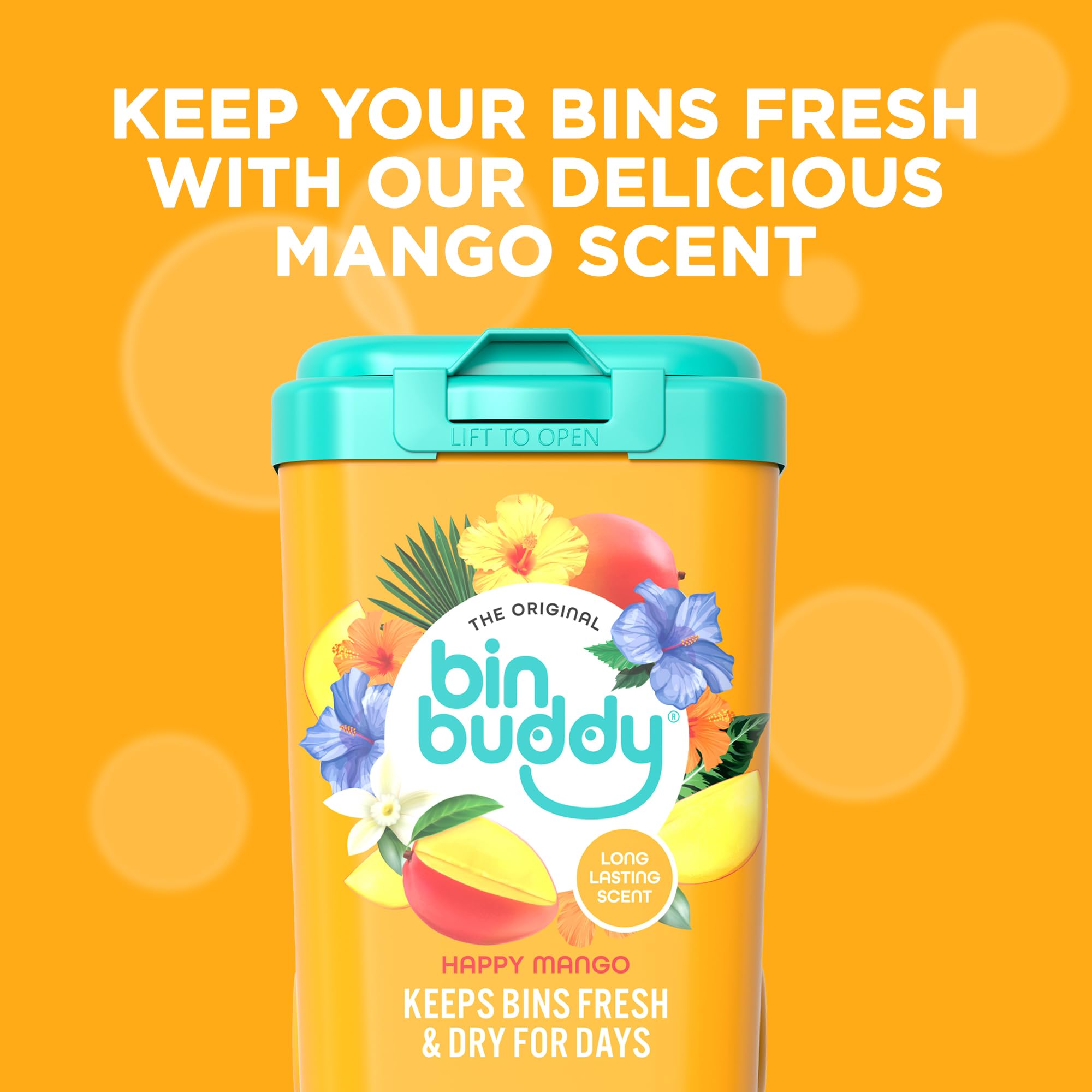 Bin Buddy Happy Mango Bin Deodoriser Powder - Pack of 3 | Absorbs Mess | Eliminates Odour 3
