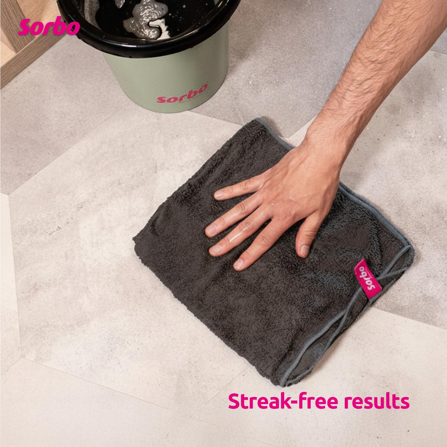 Sorbo Microfibre Floor Cloth - Streak Free, Super Absorbent, Multi-Purpose Cleaning | Grey