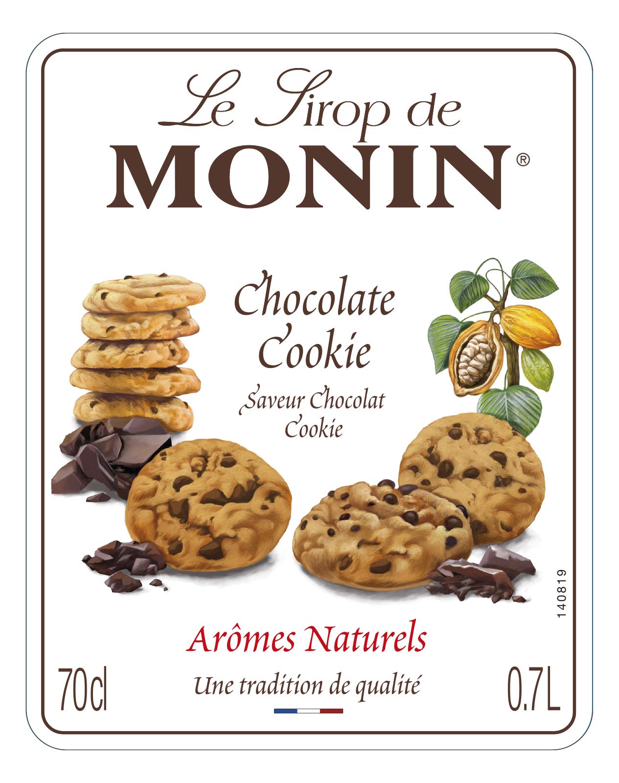 Monin Chocolate Cookie Syrup - Rich Cacao & Buttery Biscuit Flavor | 700ml Glass Bottle 4
