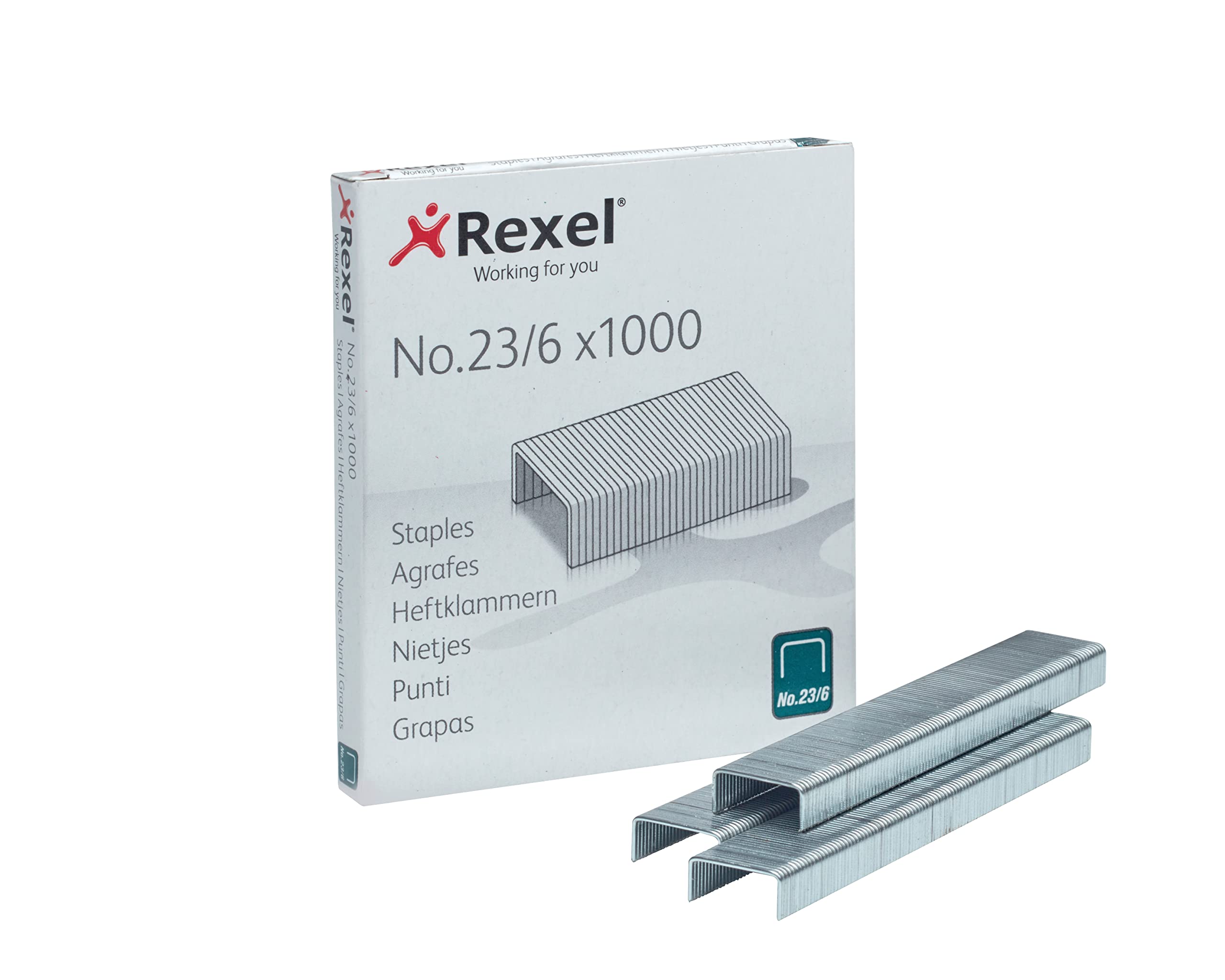 Rexel No.23/6 Heavy Duty Staples - 1000 Pack | Staples up to 20 Sheets | Silver/Black