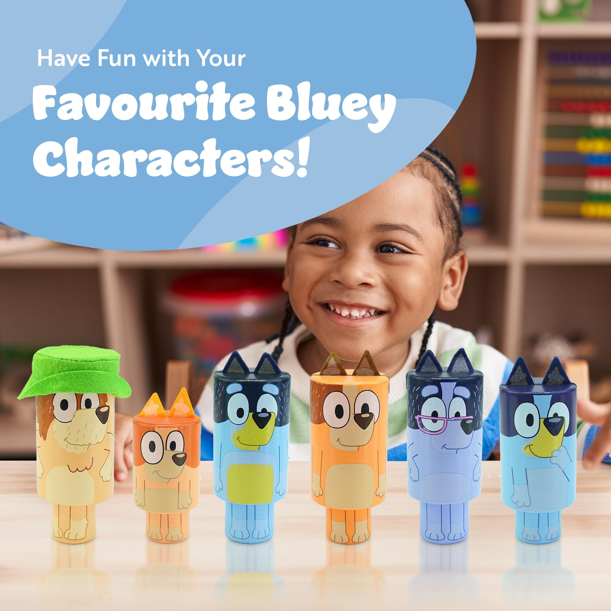 Bluey Wooden Character Skittles Set - Indoor/Outdoor Bowling Game | Ages 3+ 5