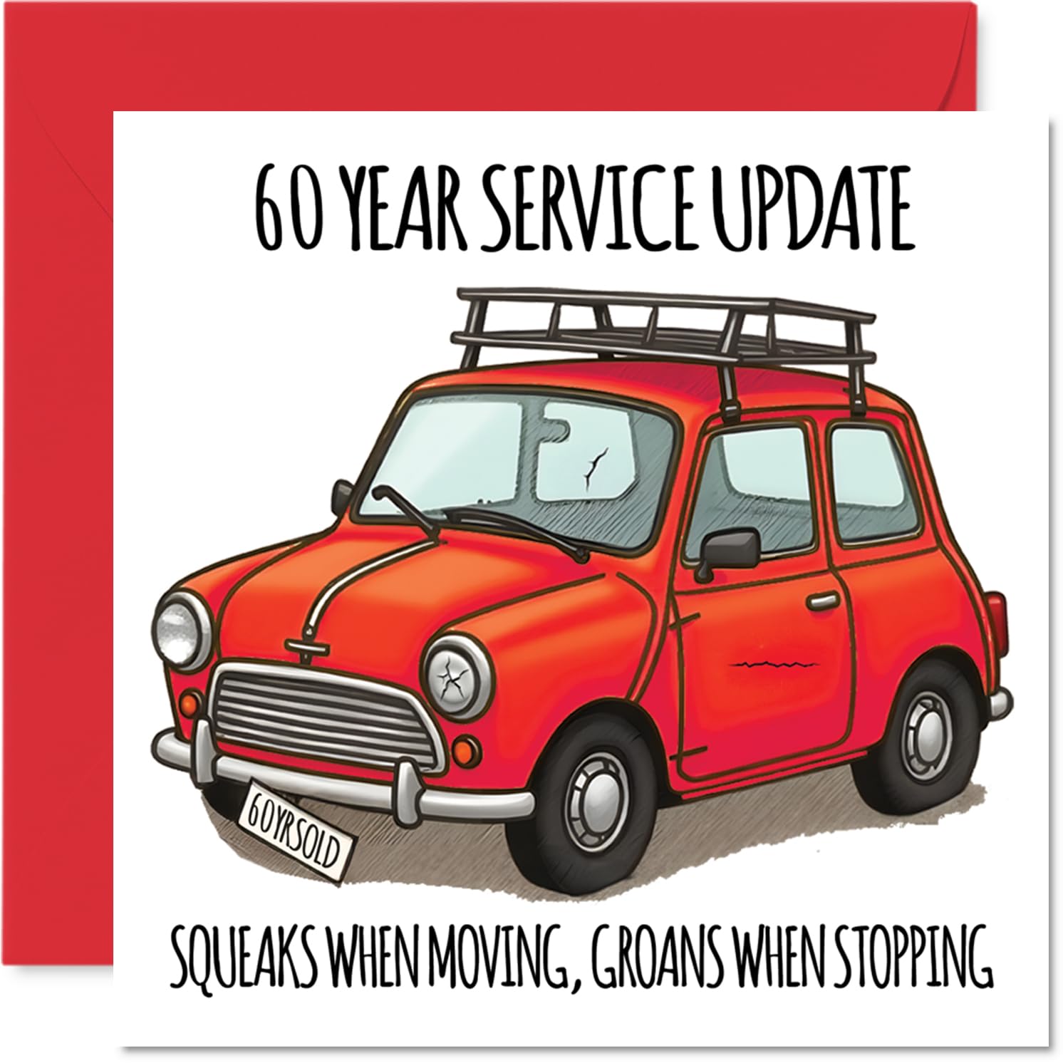 Stuff4 60th Birthday Card for Men & Women | 145mm Greeting Card | Funny Service Design