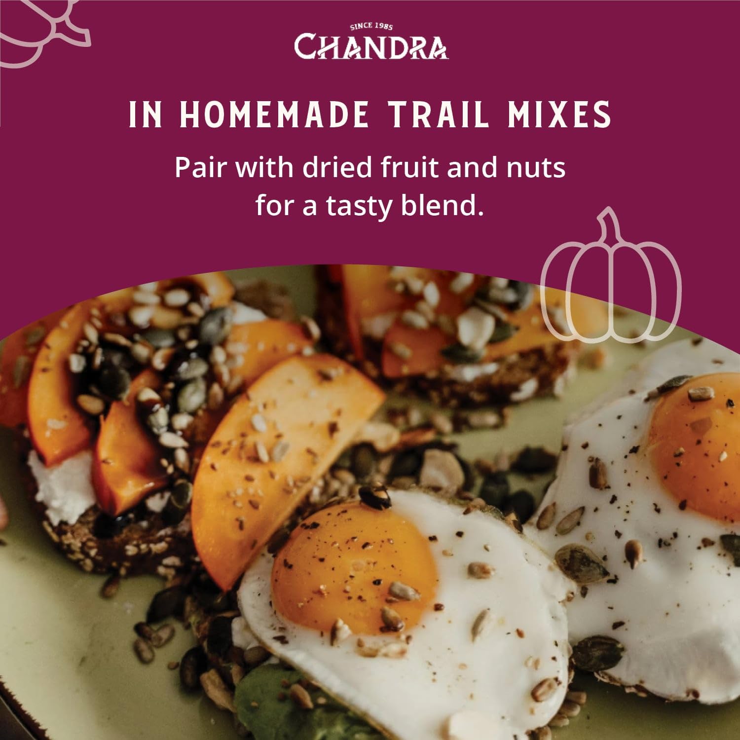 CHANDRA Raw Pumpkin Seeds - 1kg Pack | High Fibre, Keto & Vegan Friendly 6