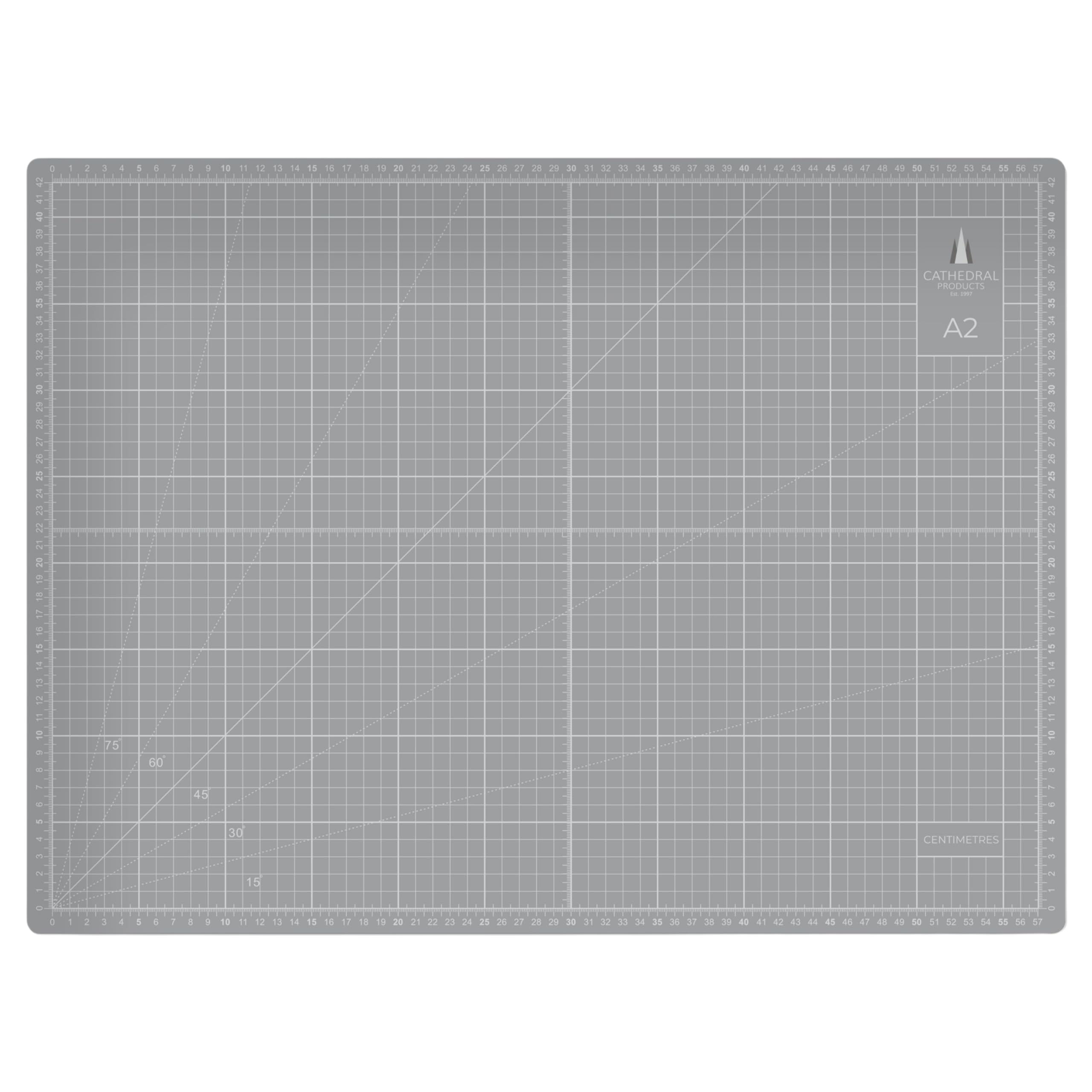 Cathedral Products A2 Double-Sided Self-Healing Cutting Mat | 3mm Thick | Grey