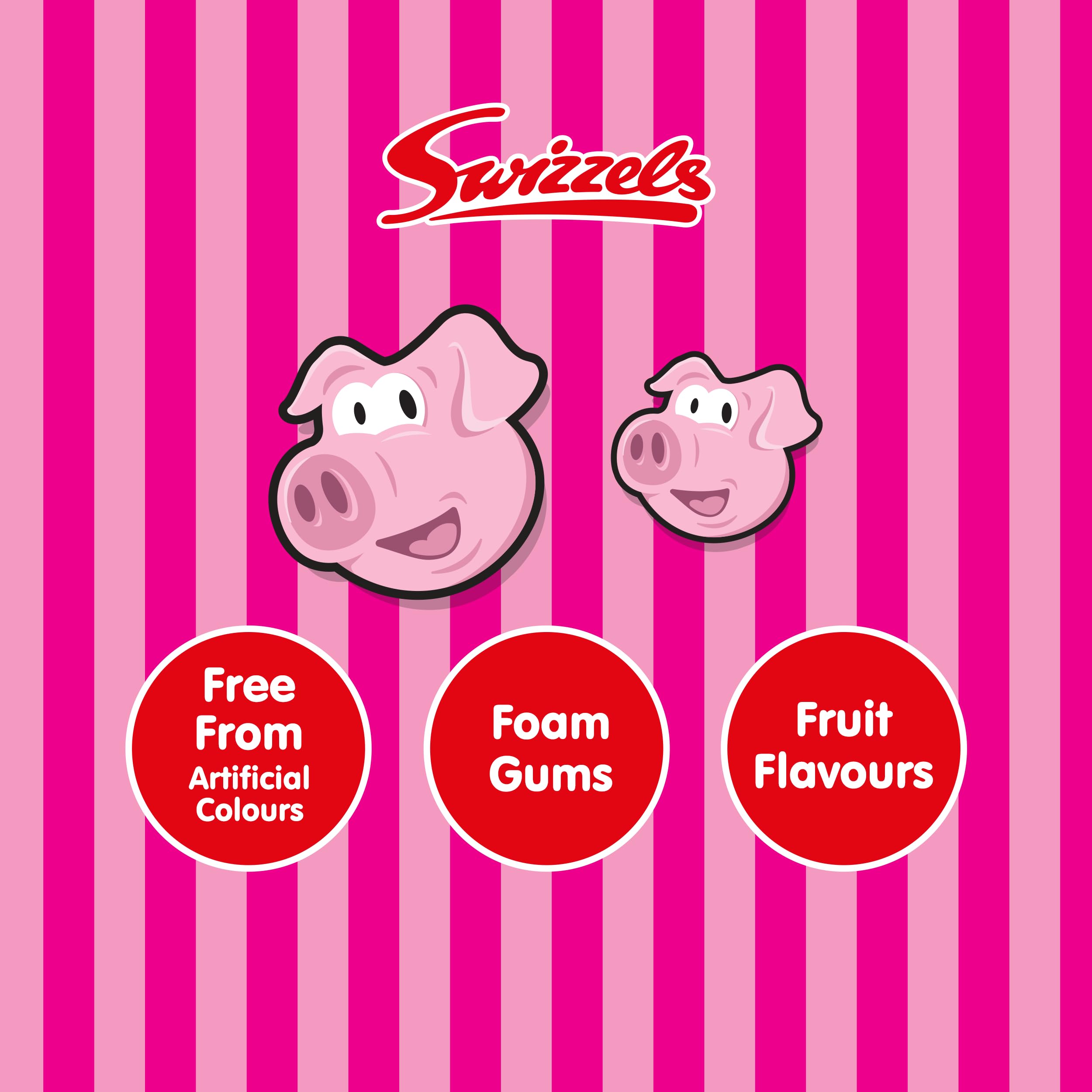 Swizzels – Fun Gums Pig's Mugs Fruchtgeschmack Schaumbonbons zum Teilen