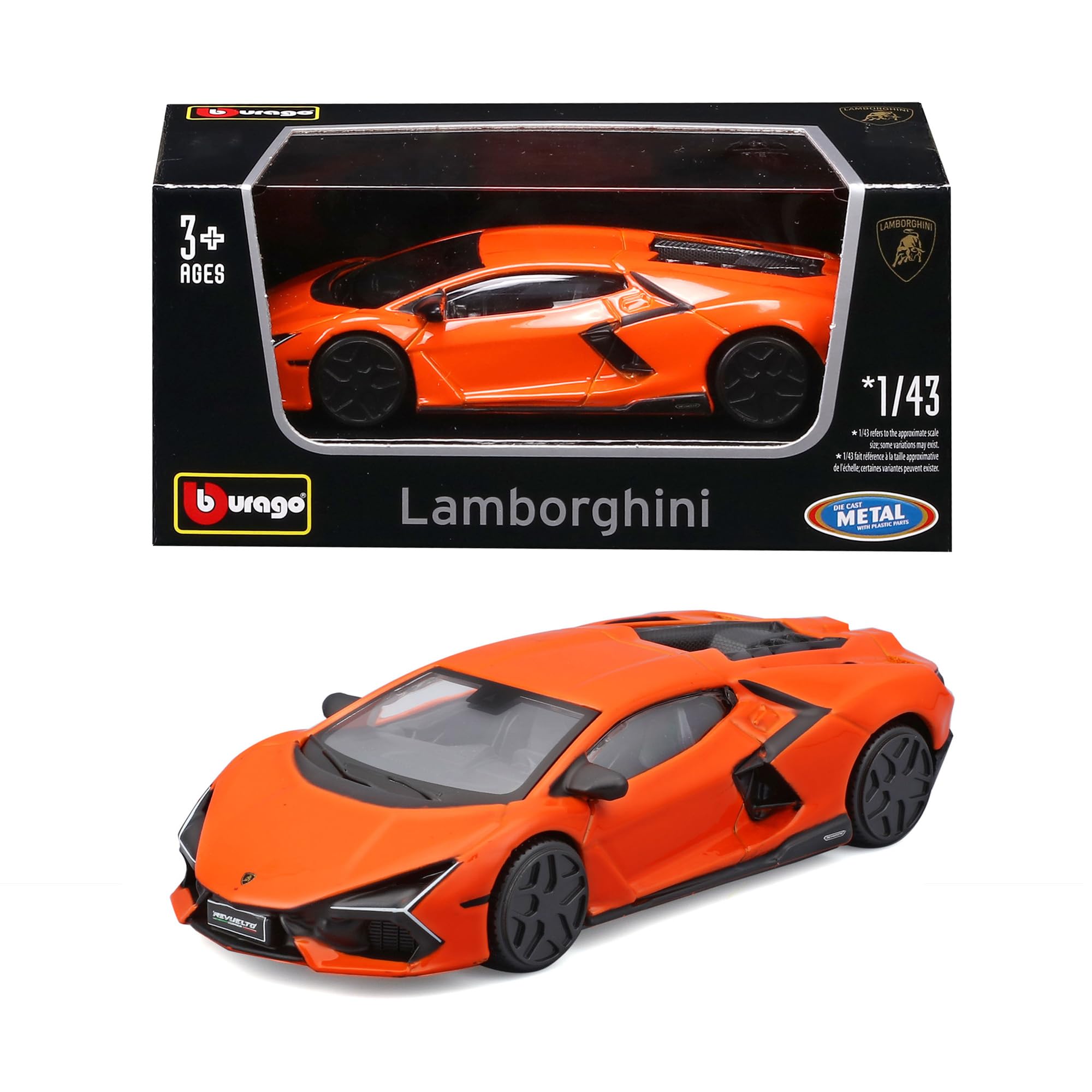 Bburago - Lamborghini Revuelto Orange, 1:43 Scale Die-Cast Metal Car, Super