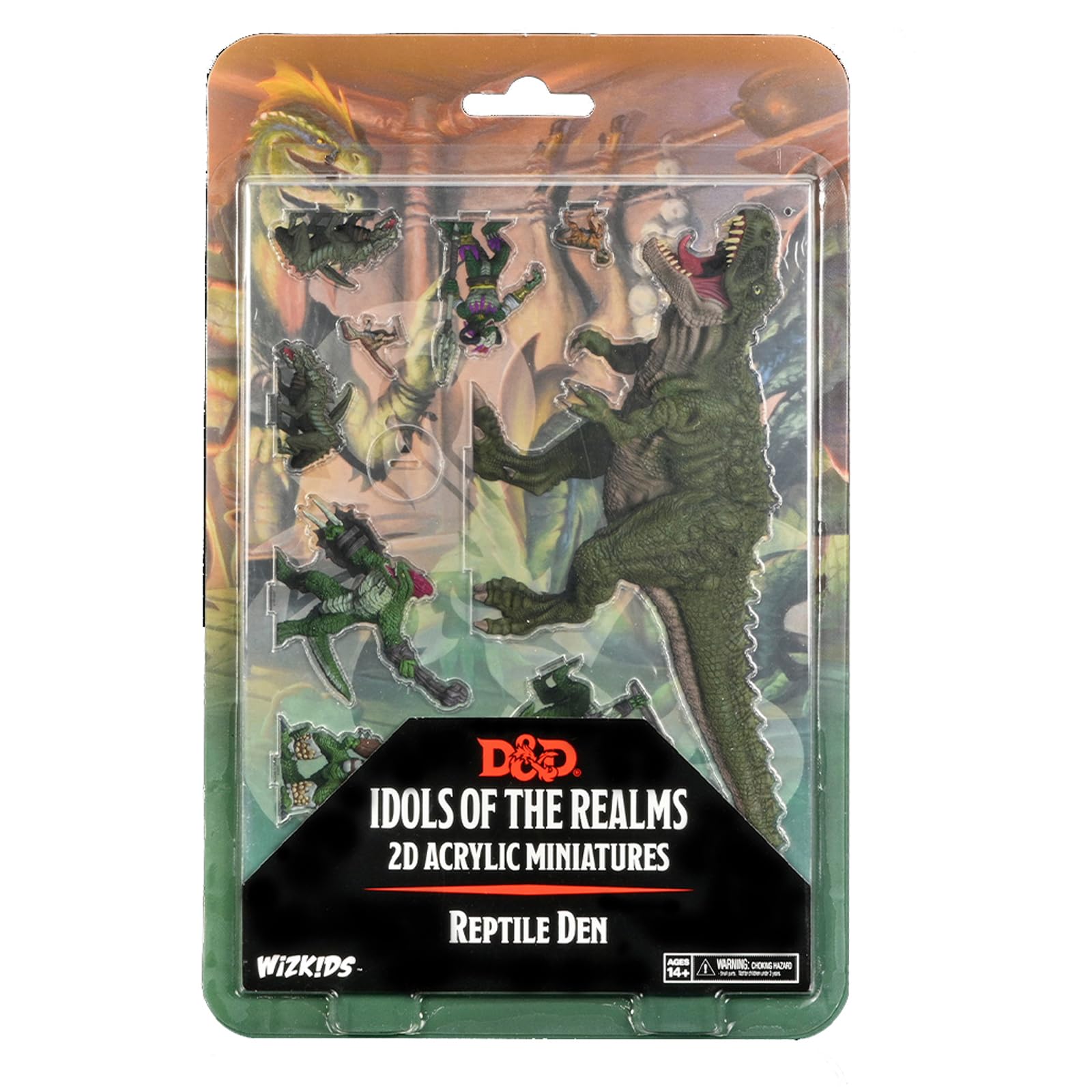 WizKids D&D Idols of the Realms: Scales & Tails - Reptile Den 2D Acrylic Miniatures Set | 17 Pieces