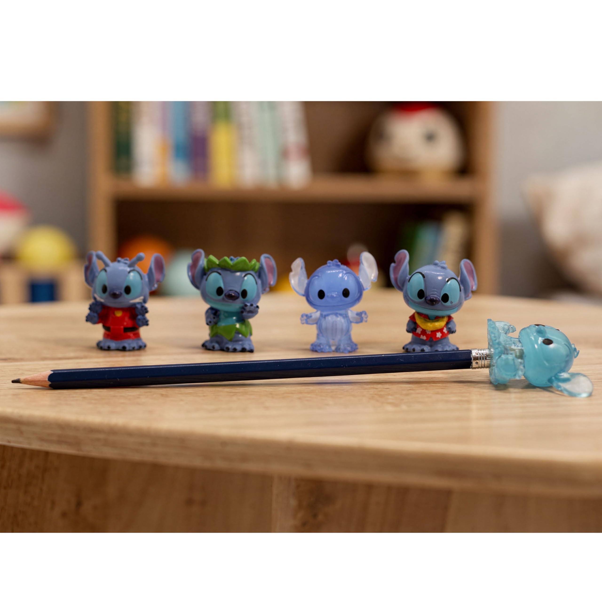 Ooshies Stitch Collectibles 5 Pack Pencil Toppers - Includes Rare Gold Pack Chance, Disney Character Figures, Ages 5+ 6