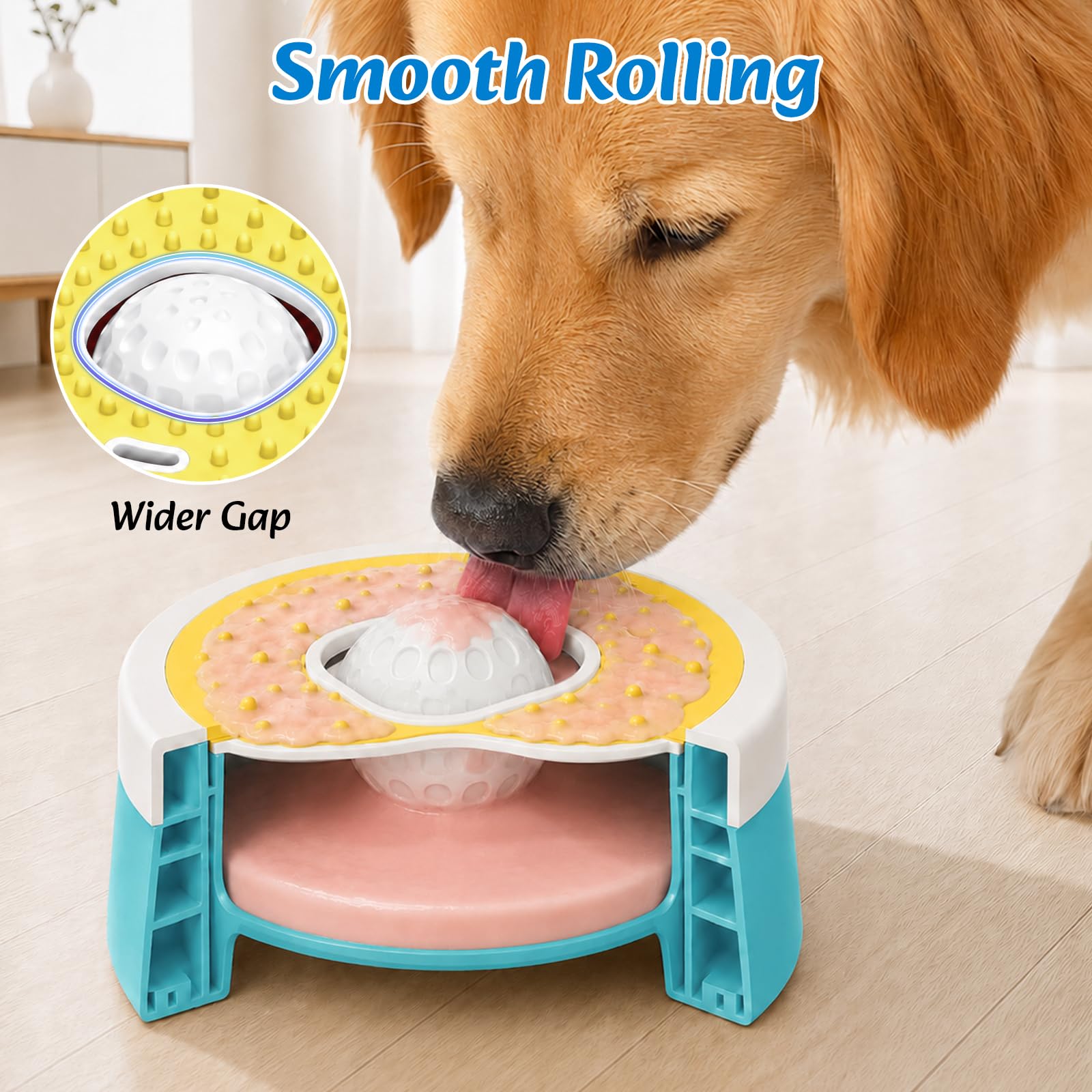 Euqvunn Slow Feeder Dog Bowl with Screw Lid | 260ml Capacity | Blue & Yellow 5