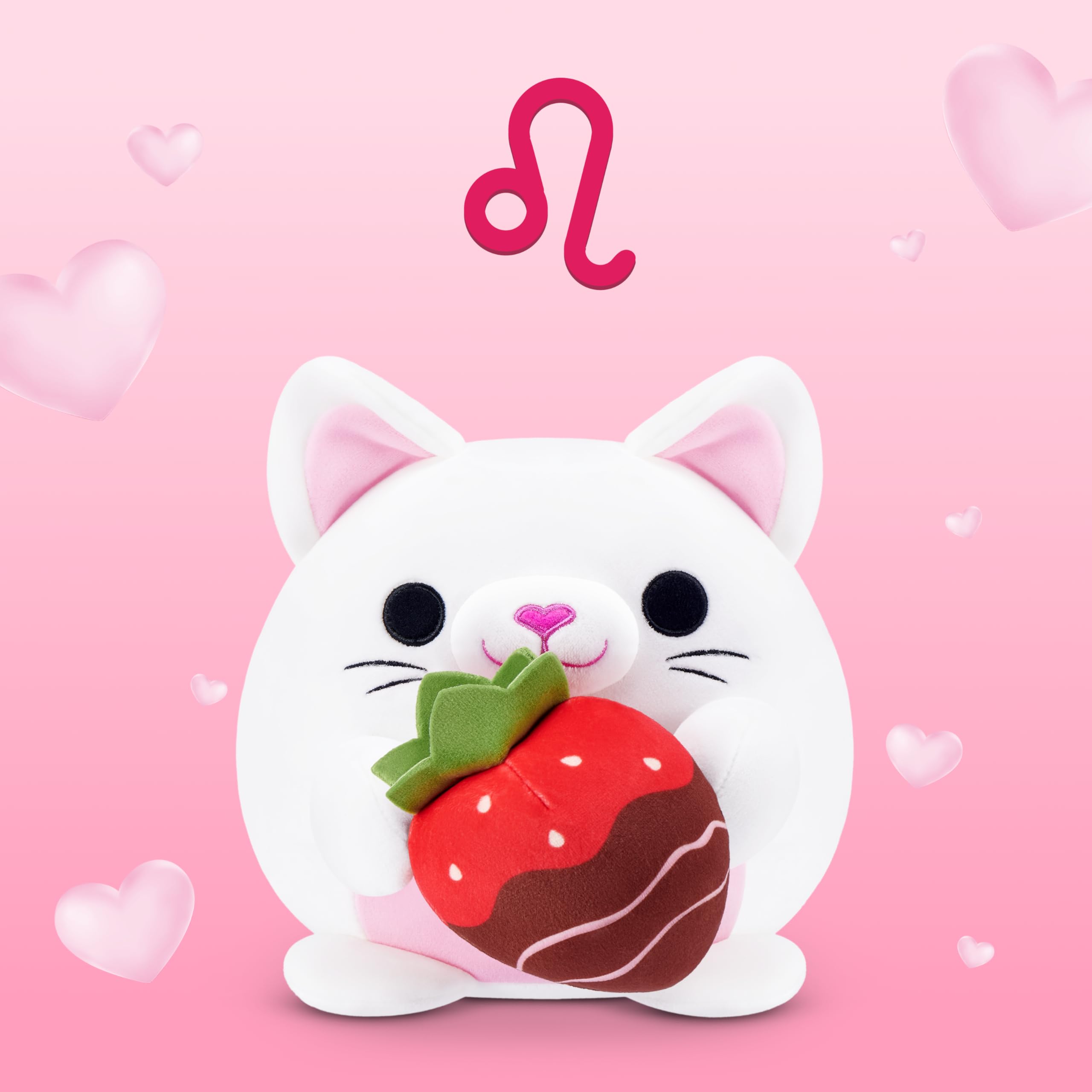 Snackles Valentine’s Edition 8-Inch Plush Toy - Kitten with Strawberry Choco | Polyester 4