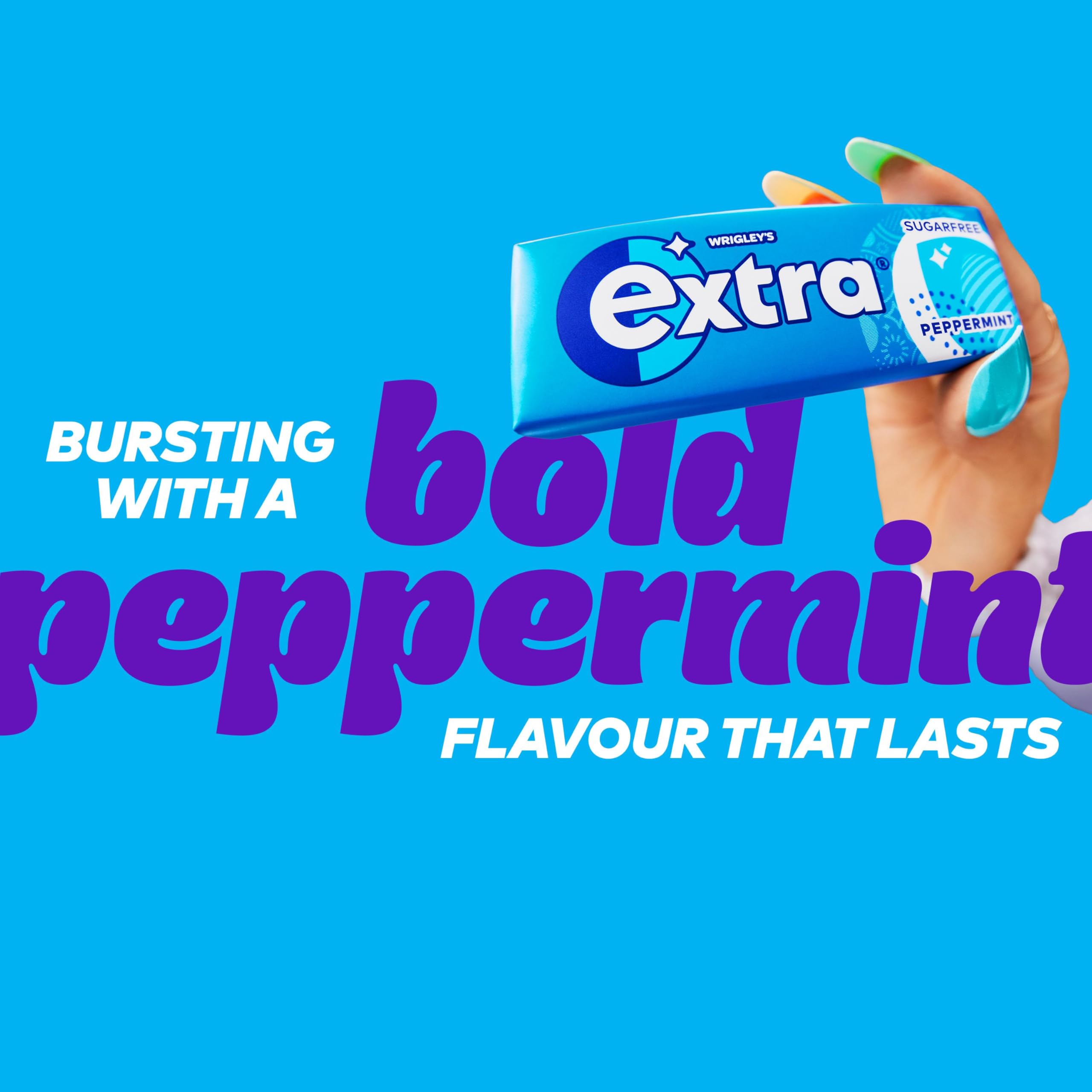 Extra Peppermint Sugar Free Chewing Gum - 3 Pack of 9 Pieces | Sugarfree | Dental Health Approved