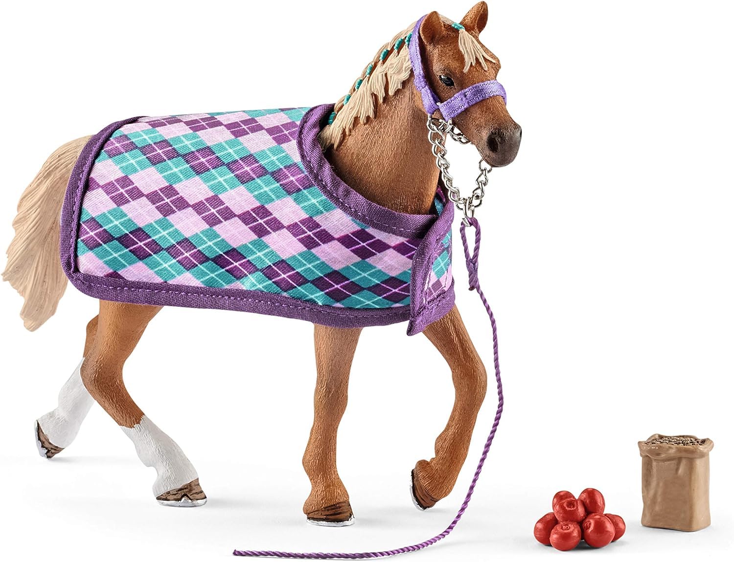 Schleich HORSE CLUB English Thoroughbred Horse Toy Set 42360 | 5-Piece Collectable Figurine Set