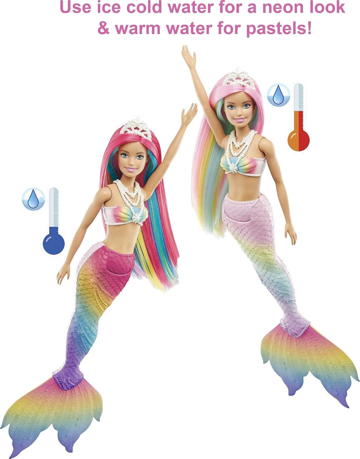 Barbie Dreamtopia Rainbow Magic Mermaid Doll - Water-Activated Color Change Feature, Ages 3 to 7 (one sent at random) 4