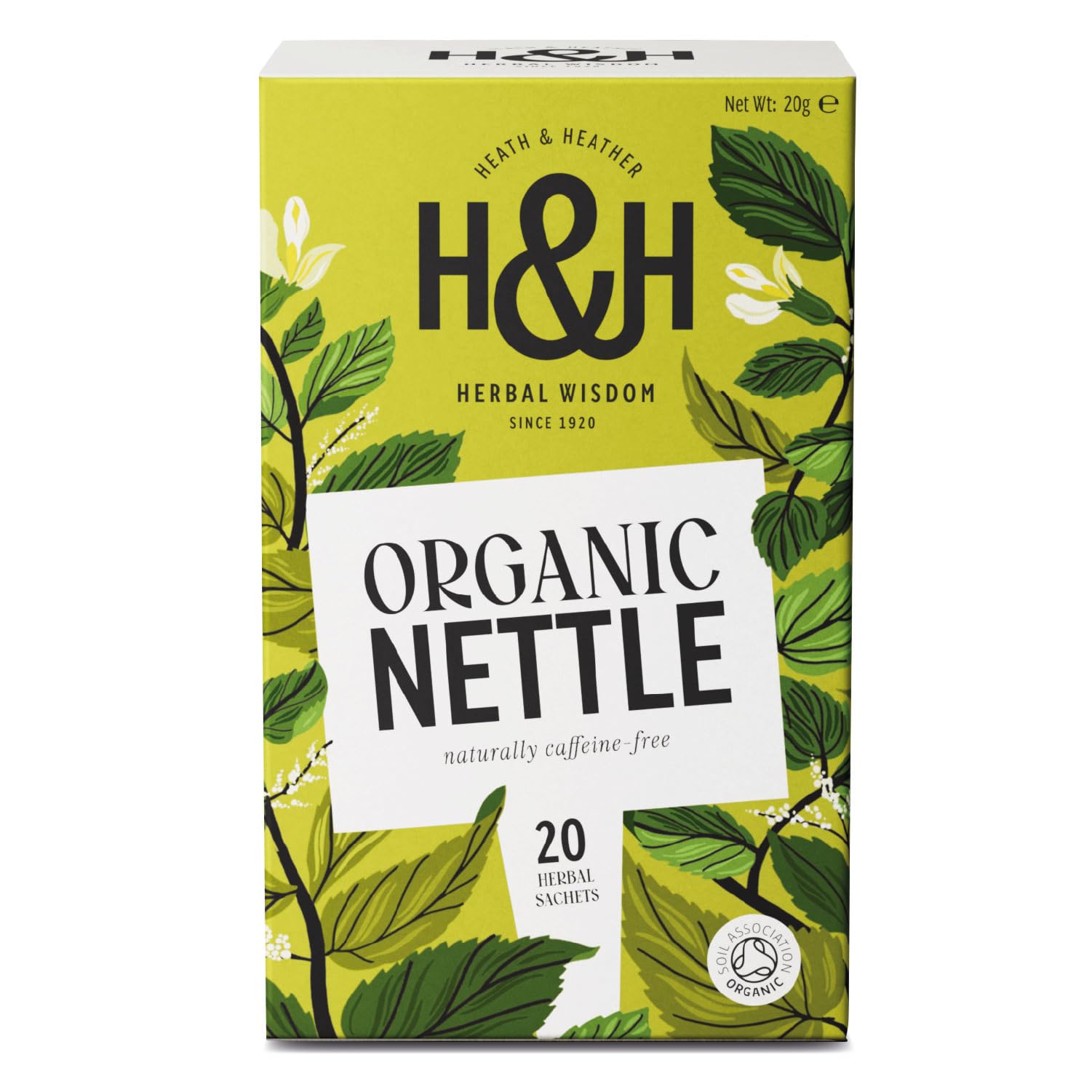 Heath & Heather Organic Nettle Tea - 20 Count Teabags | Detox & Immunity Support | Caffeine-Free 1