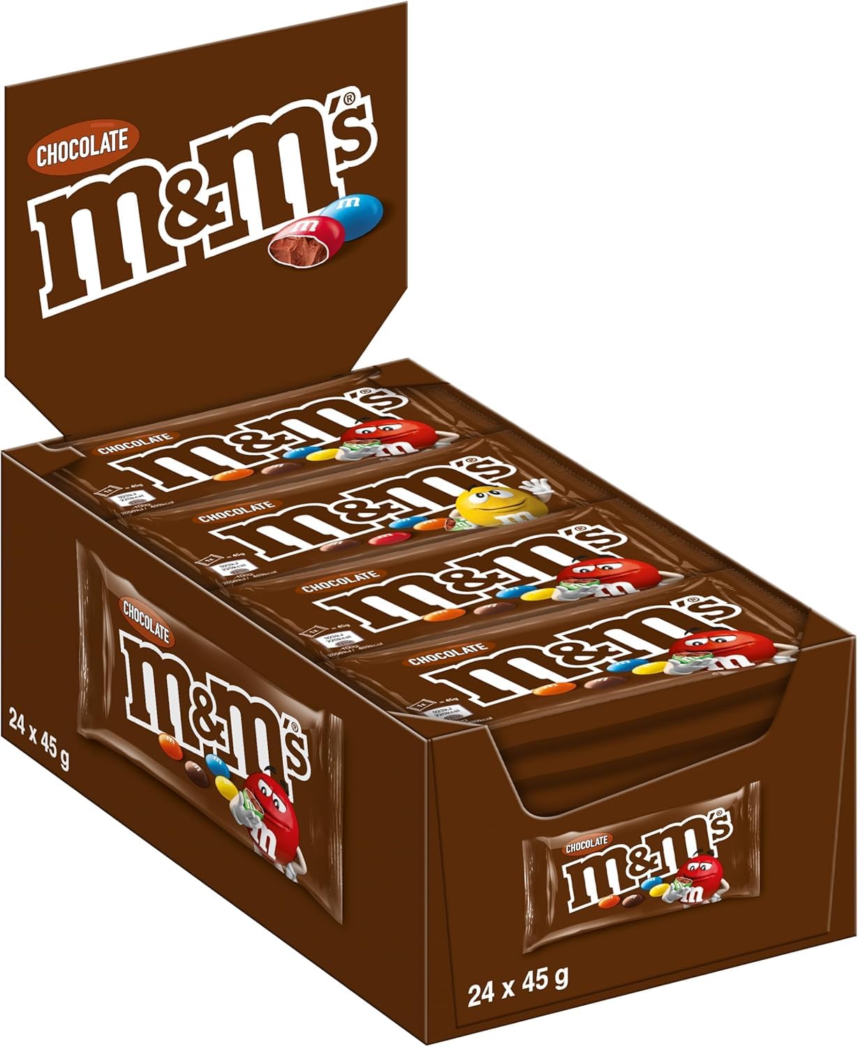 M&amp;M's Milchschokolade-Großpackung – 24er-Packung Snack-Tüten für Filmabende und Geschenke
