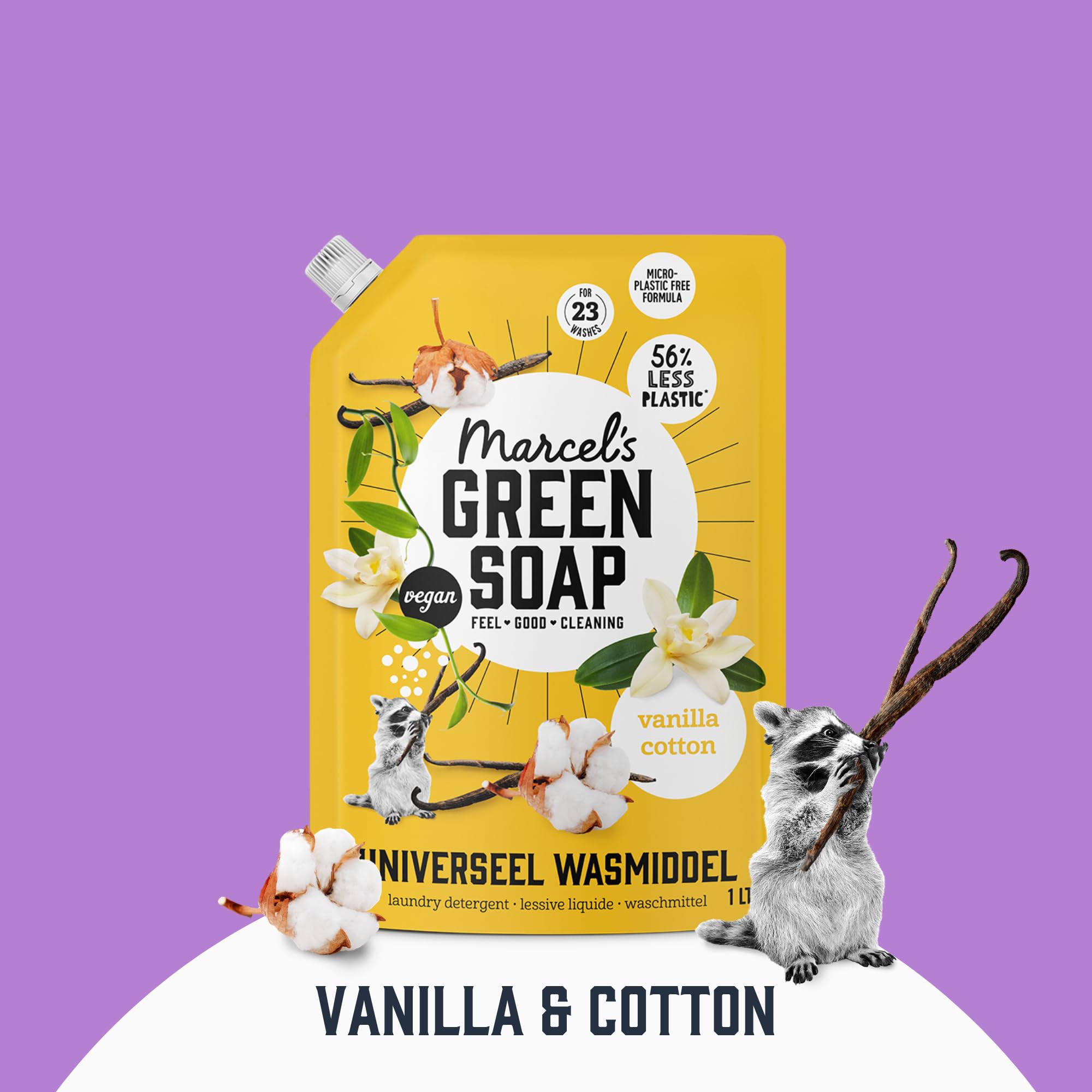 Marcel's Green Soap Universal Washing Liquid Refill - Vanilla & Cotton Scent | 1L 7
