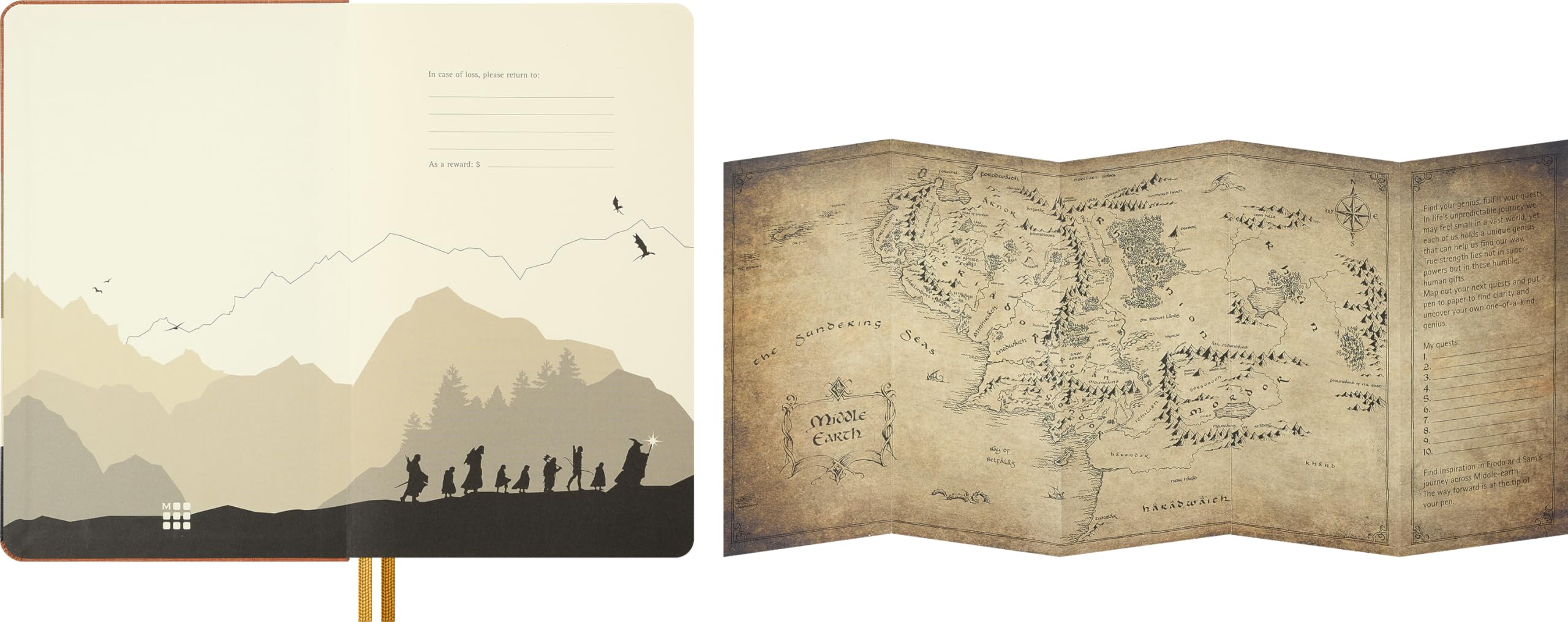 Moleskine The Lord of the Rings Frodo and Sam Large Lined Notebook | Hardback Cotton Canvas Cover | 13 x 21 cm 3