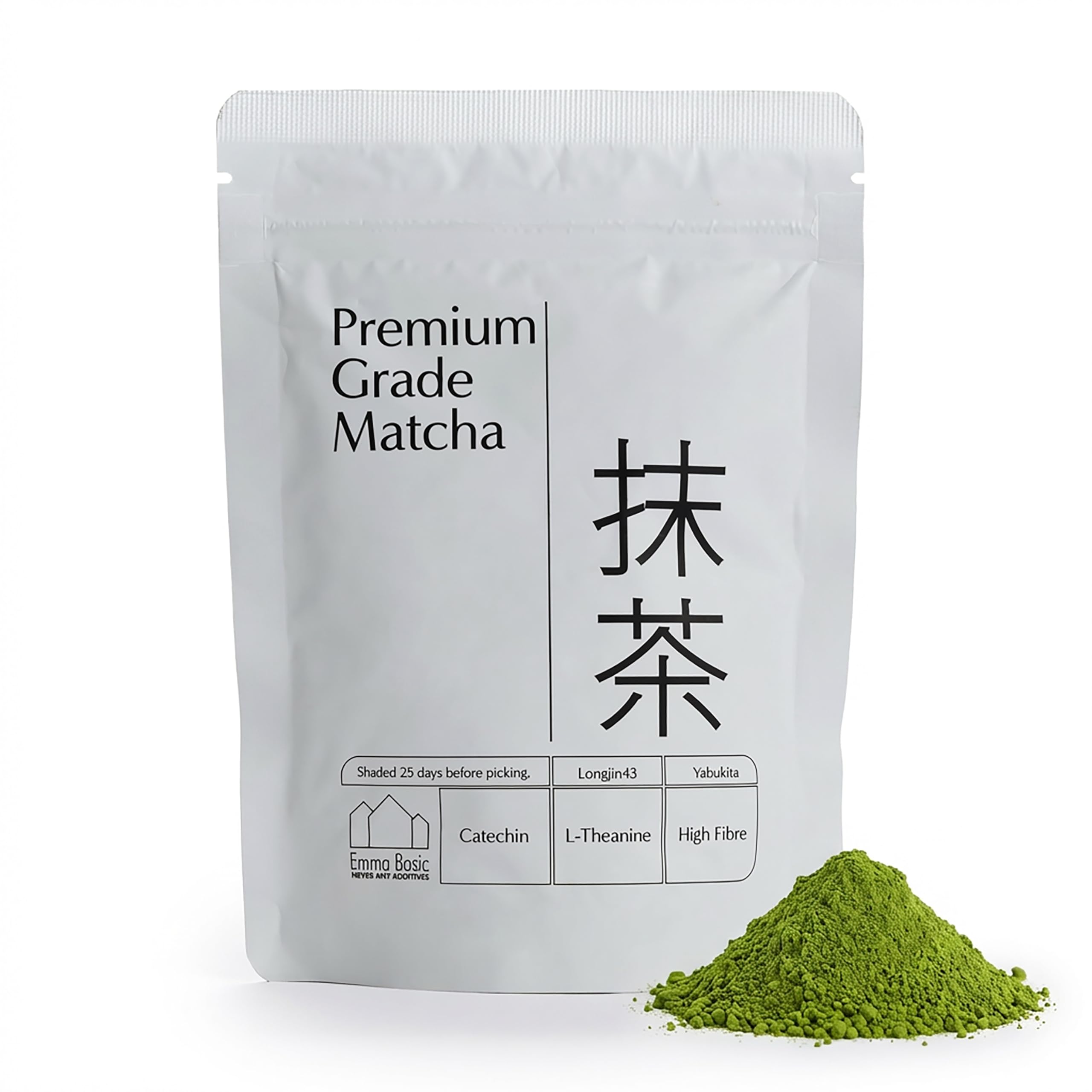 Emma Basic Matcha Powder - Premium Grade for Lattes | 100g Tencha | Antioxidant & Alertness