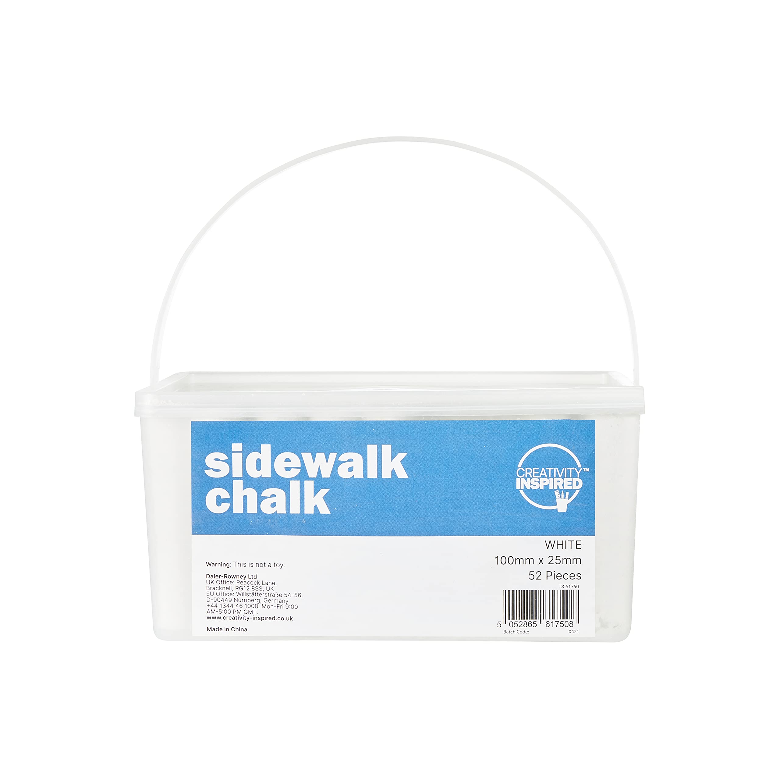 scola Jumbo Sidewalk Chalk - 52 White Pieces for Kids' Craft Projects | Includes Storage Case