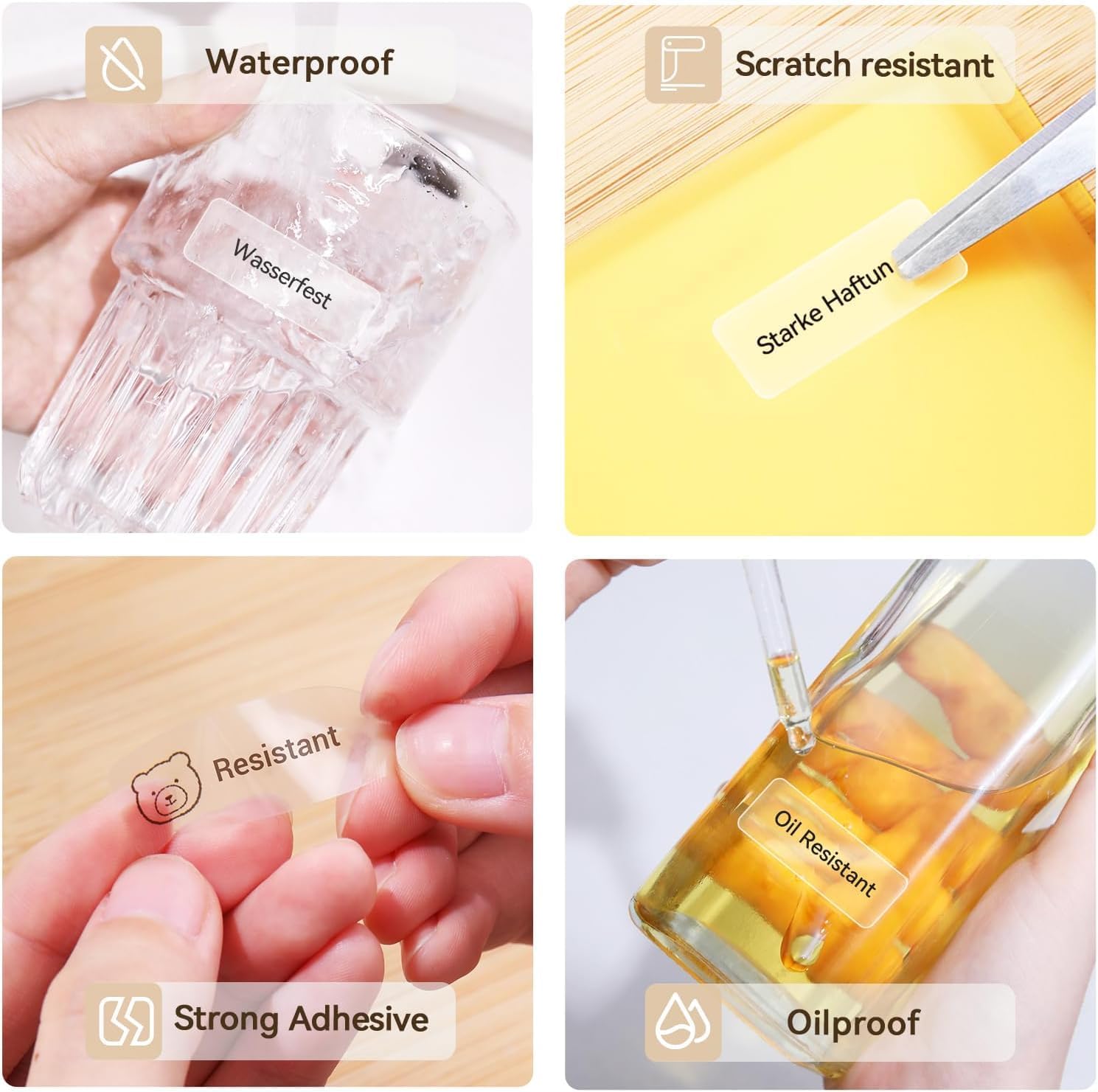 NIIMBOT Clear All-Purpose Labels - Waterproof & Tear-Resistant Direct Thermal Stickers for D11/D110/D101/H1S Printers | 14x30mm 5