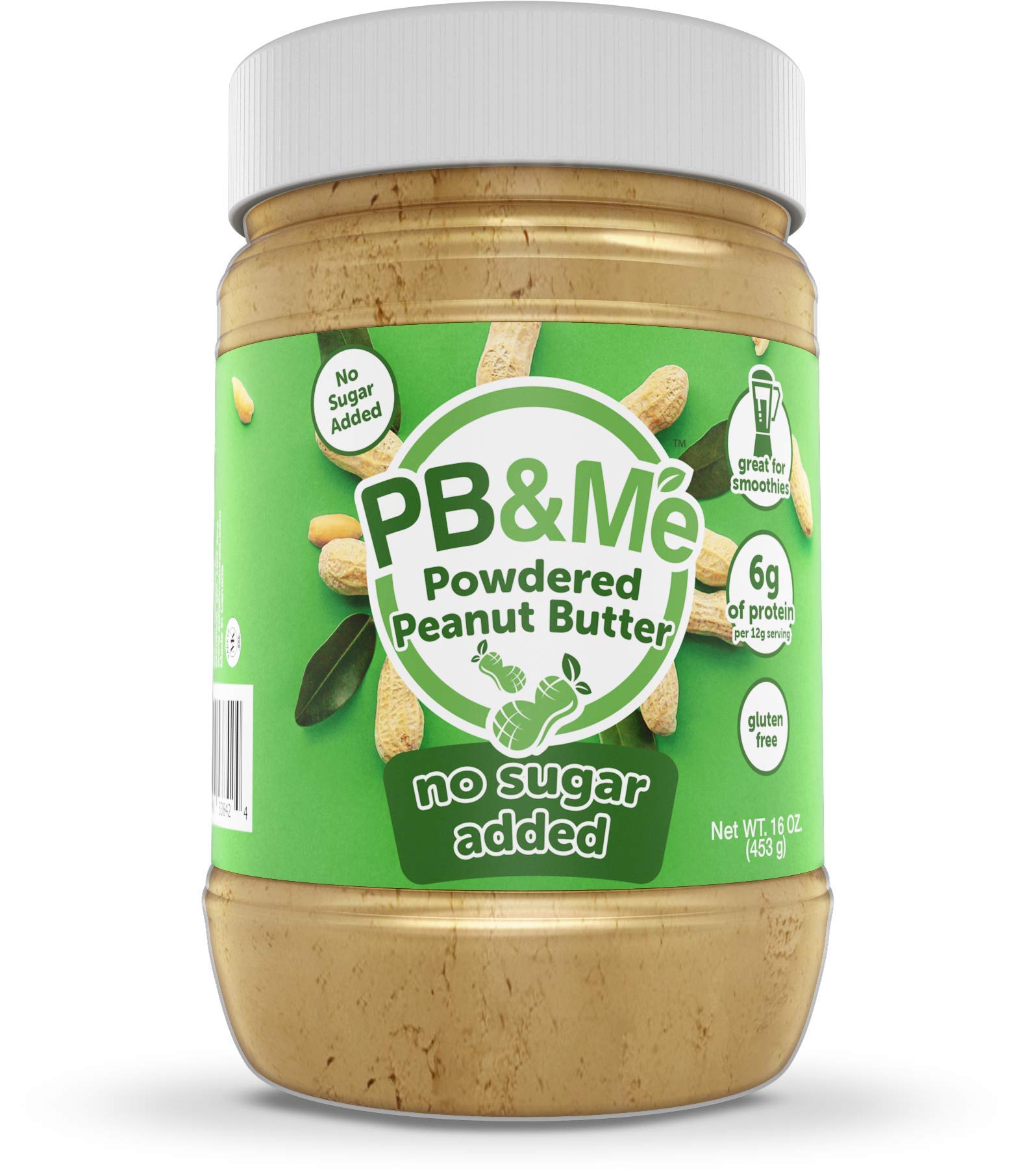 PB&amp;Me Erdnussbutterpulver ohne Zuckerzusatz, 453 g – glutenfrei, gentechnikfrei, vegan