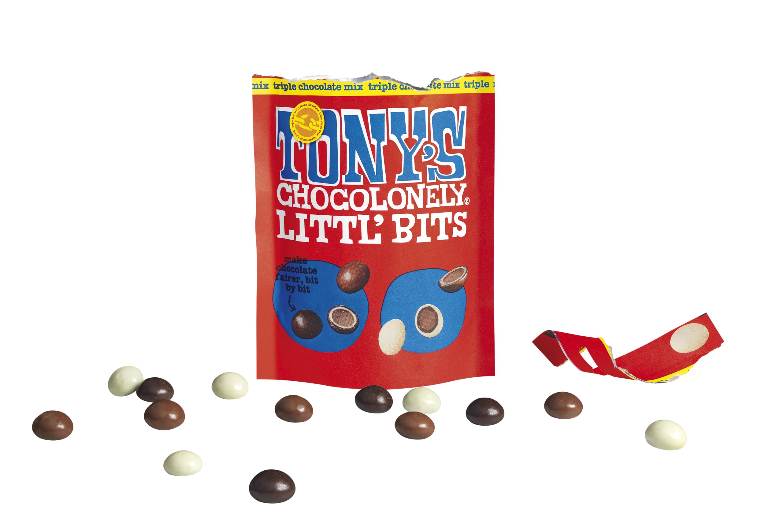 Tony's Chocolonely – Littl‘ Bits Triple Chocolate Mix Balls – Mini-Schokoladenleckereien im Beutel zum Teilen – 100 g 3