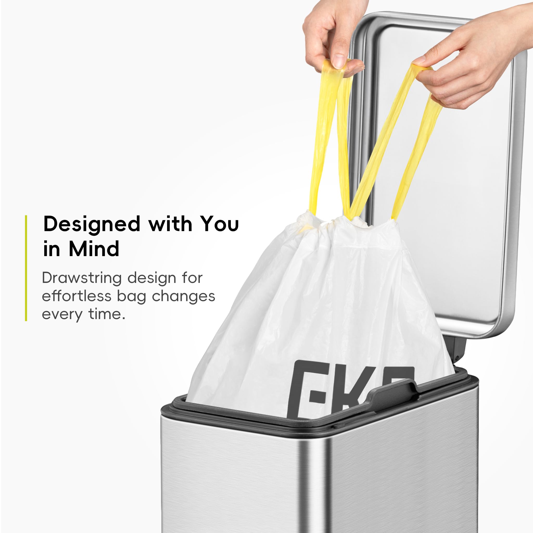 EKO Size B Bin Liners - Extra Strong, Drawstring Tie Handles | 7-10 Litre Capacity | 25 Count 8
