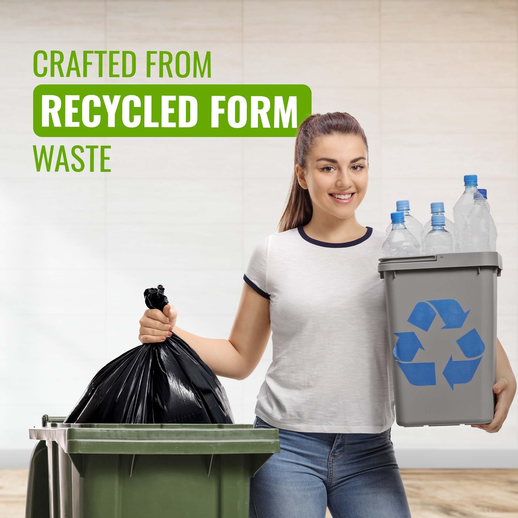 EcoBag Heavy Duty Wheelie Bin Liners - 240L Capacity, 18 Microns, 20 Pack | Leak Resistant