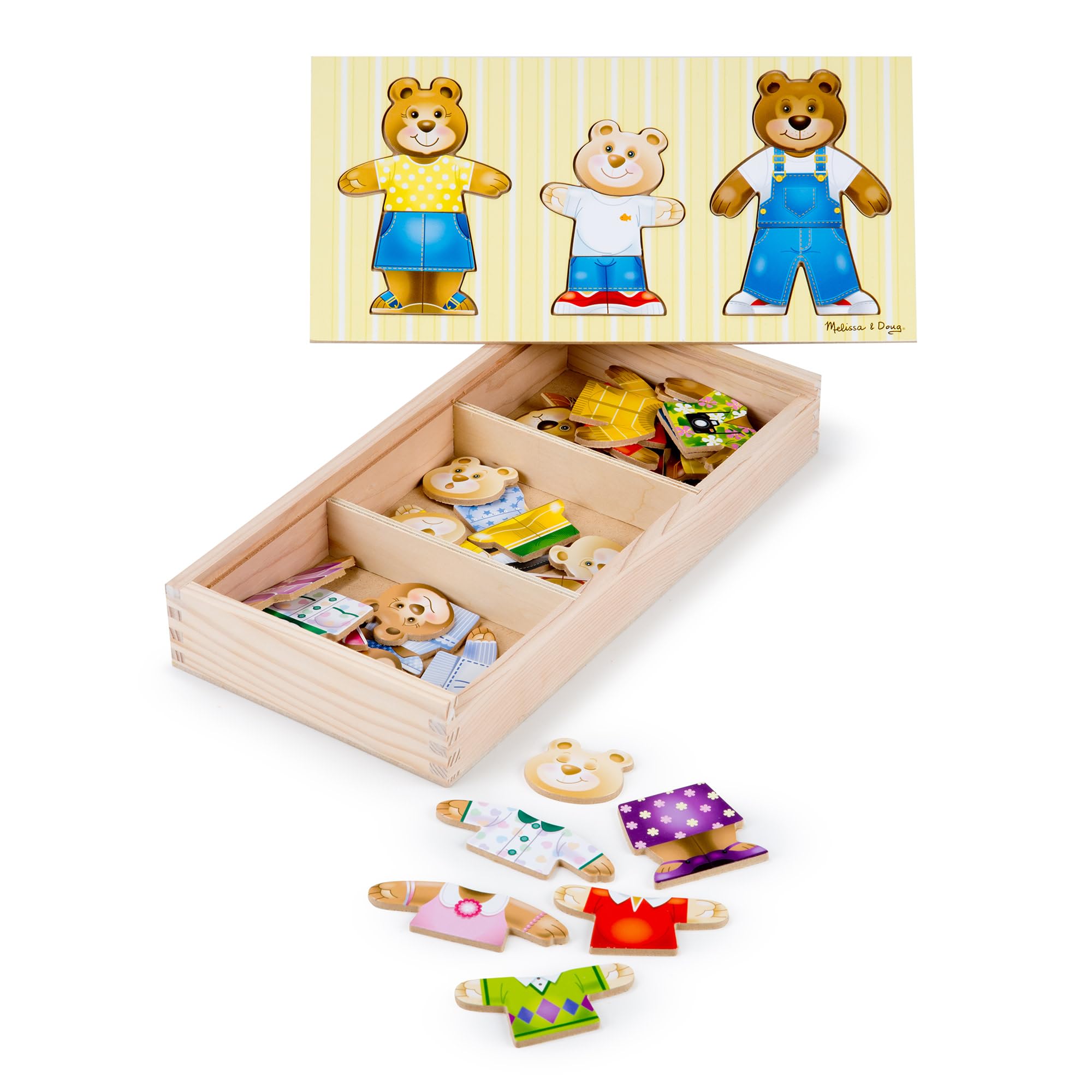 Melissa & Doug Bear Family Dress-Up Puzzle - 45 Mix-and-Match Wooden Pieces | Ages 3-6 9