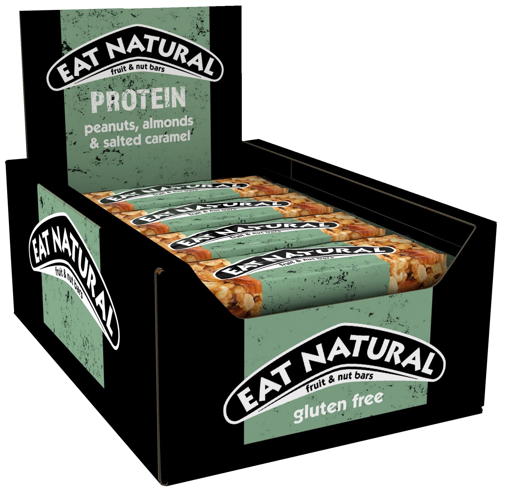 Eat Natural Protein Erdnüsse, Mandeln &amp; gesalzenes Karamell Frucht- und Nussriegel (12 x 40 g)