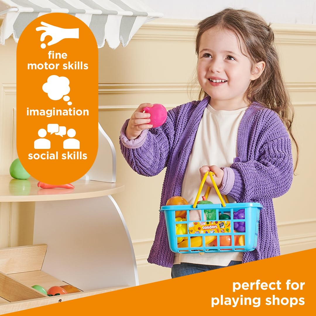 Casdon Fruit & Veg Assorted Toy Basket with 21 Pieces | Ages 2+ | Plastic 3