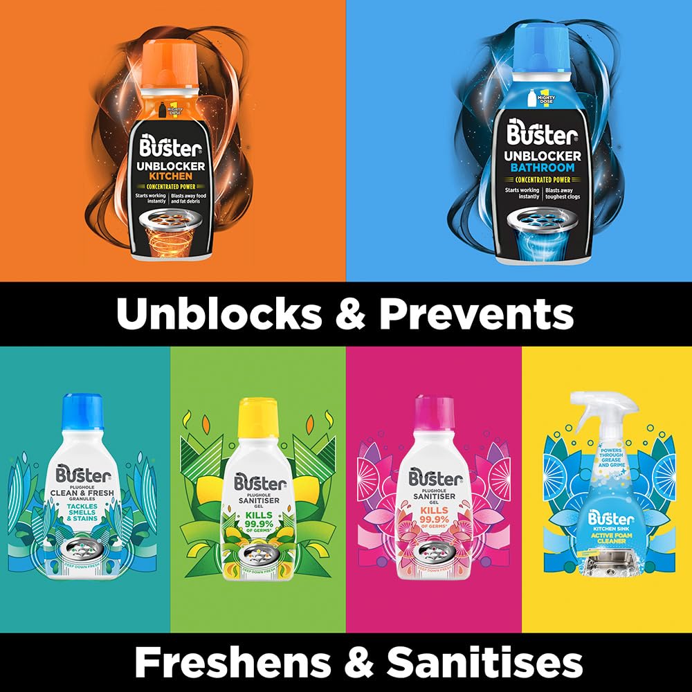 Buster Active Foam Kitchen and Bathroom Cleaner Spray - 2 x 500ml Twin Pack | Removes Limescale 6