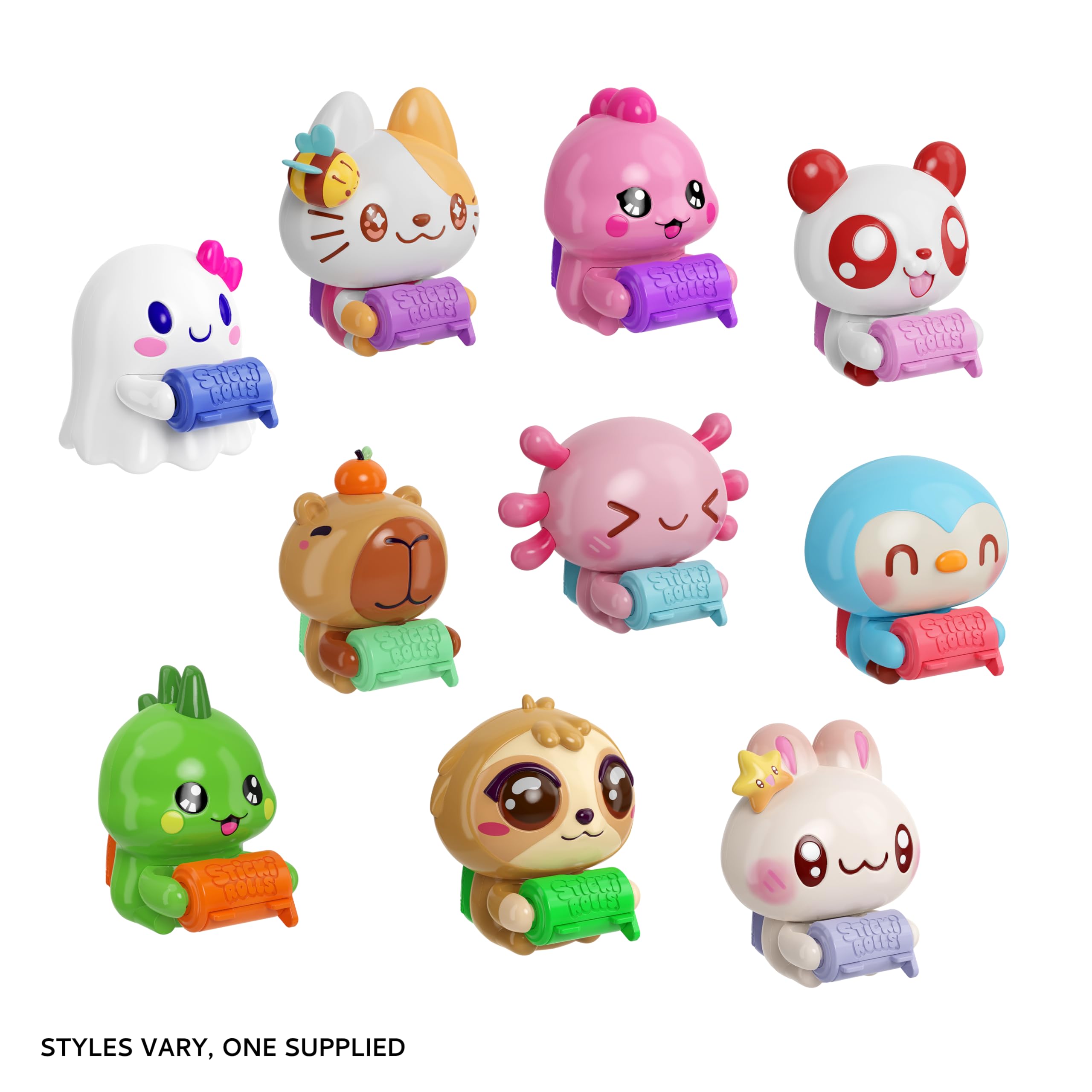STICKI ROLLS Sticki Mates Collectible Mini Character Sticker Dispenser with 50 Stickers