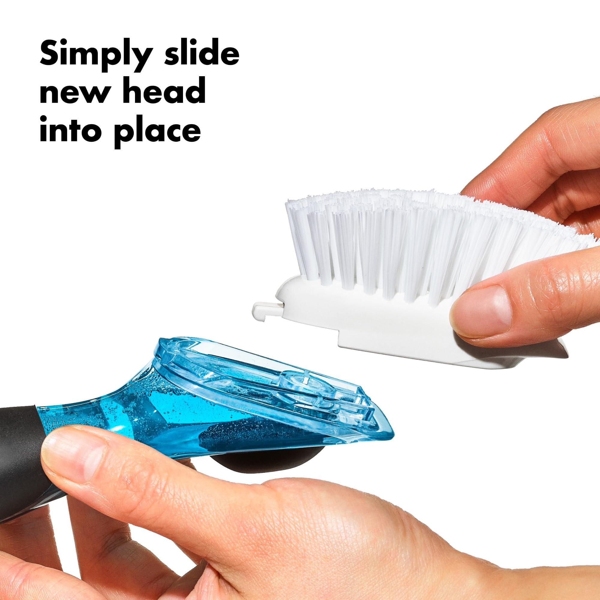 OXO Good Grips Soap Dispensing Dish Brush Refill Heads | Durable Nylon Bristles | Pack of 2 5