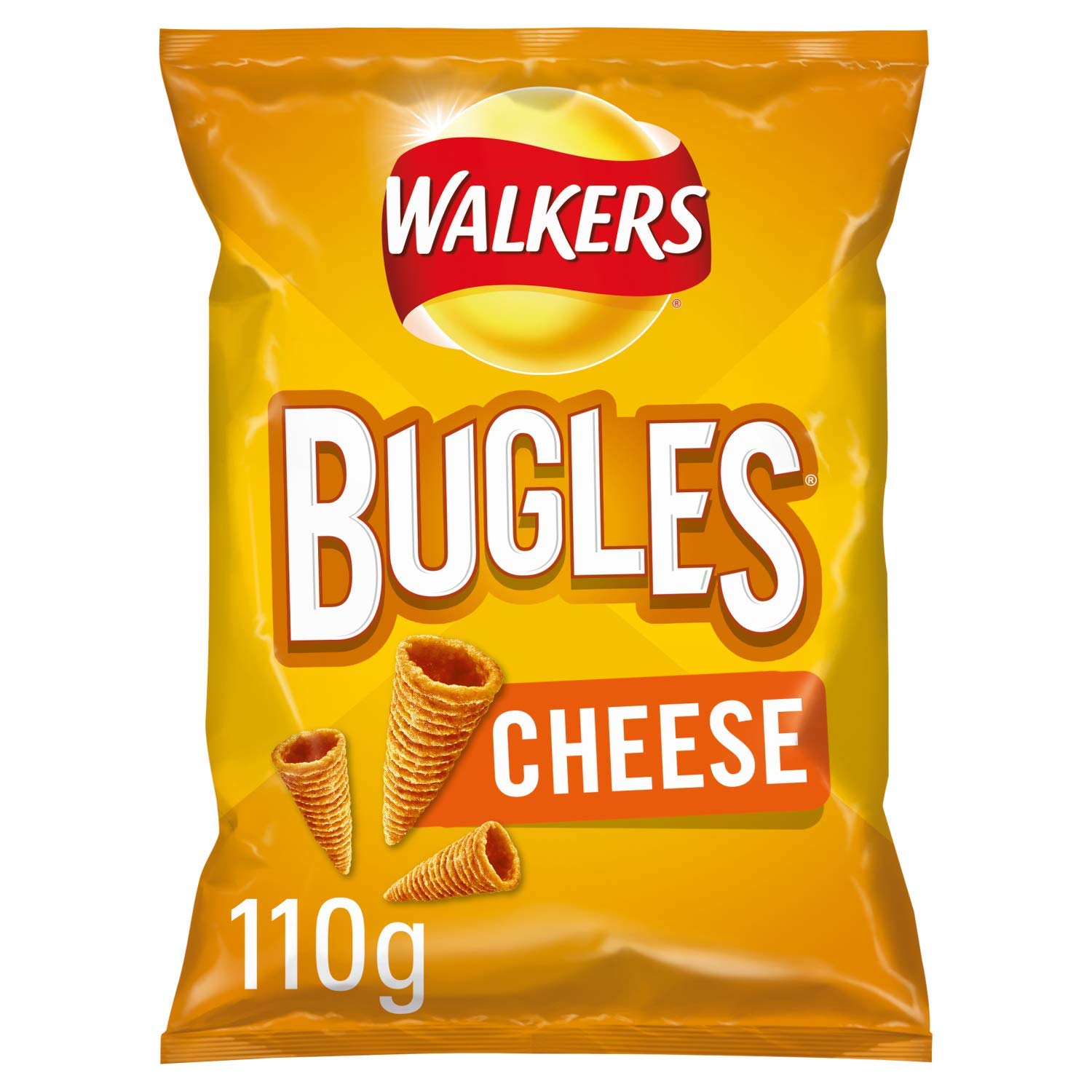 Walkers Bugles Cheese Sharing Snacks - Crunchy Corn Snack | 110g Multipack