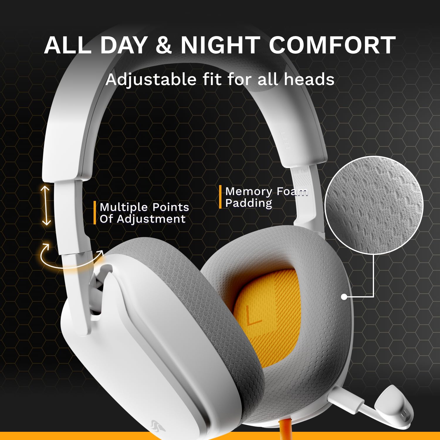 GLORIOUS GHS Eternal Gaming Headset - Crystal Clear Detachable Mic, Memory Foam Comfort, Multiplatform 5