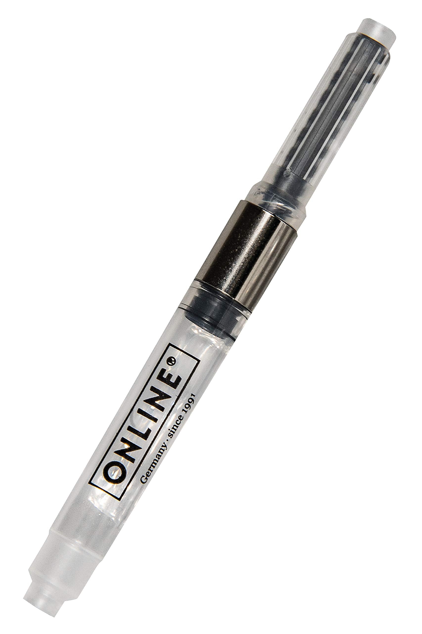 Online Standard Ink Converter for Fountain Pens - Crystal Clear Plastic, Universal Size | 70x8x8mm
