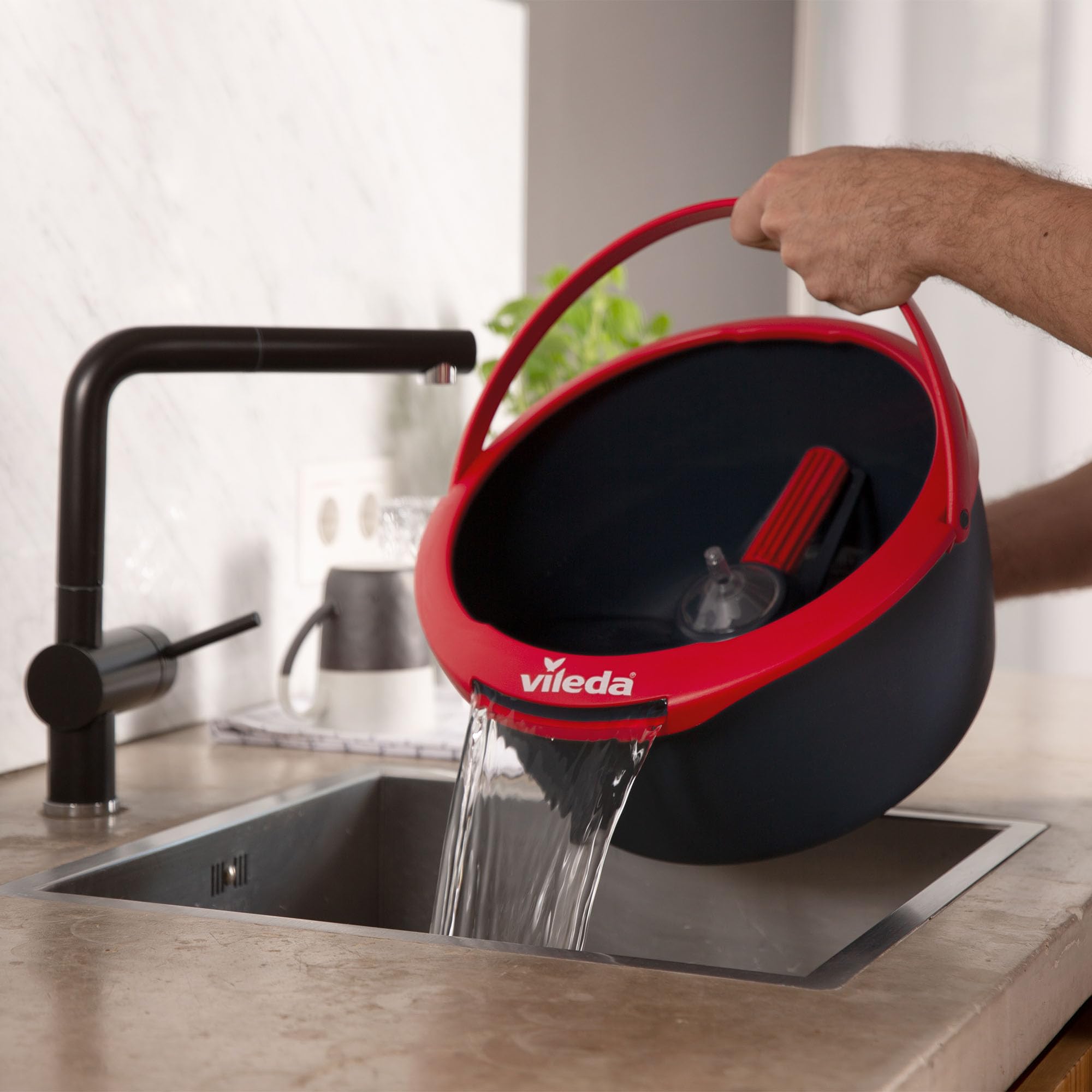 Vileda Spin & Clean Floor Mop and Bucket Set - Removes 99.9% Bacteria | Machine Washable Pad 6