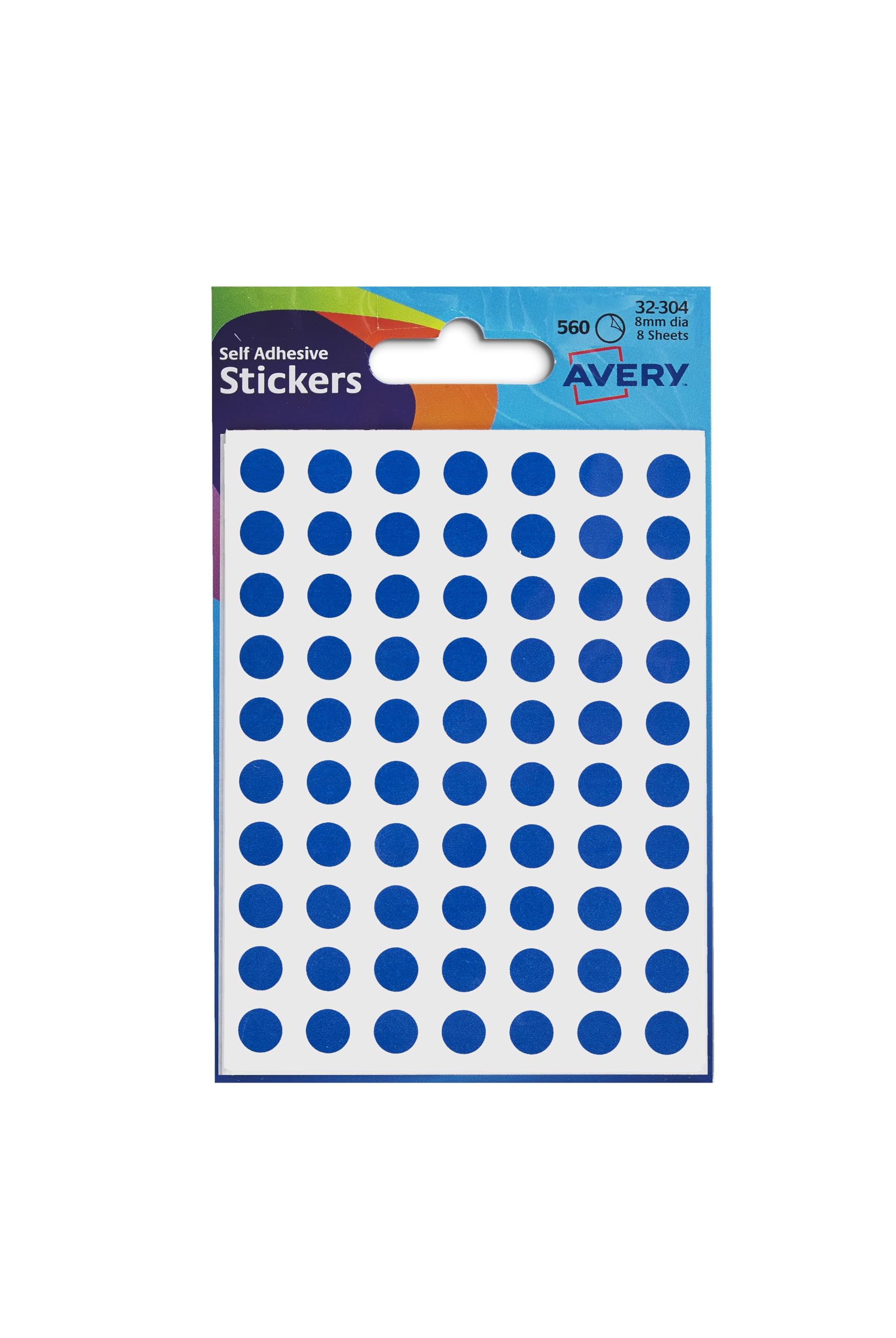 AVERY Colour-Coding Dot Stickers - Hand Writable, Blue, 8mm Size, 560 Count