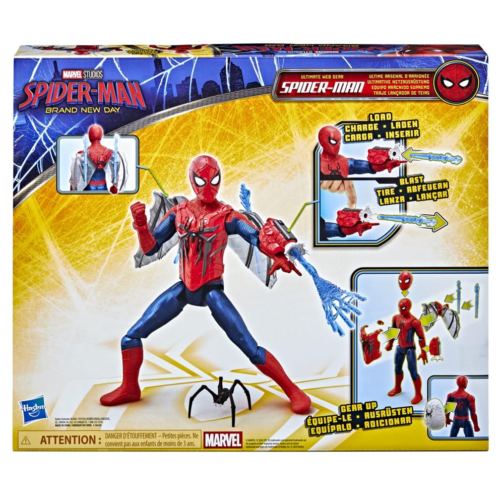 Marvel Spider-Man Titan Series Ultimate Web Gear Action Figure - 29.2cm Tall, 12 Accessories, Ages 4+ 4