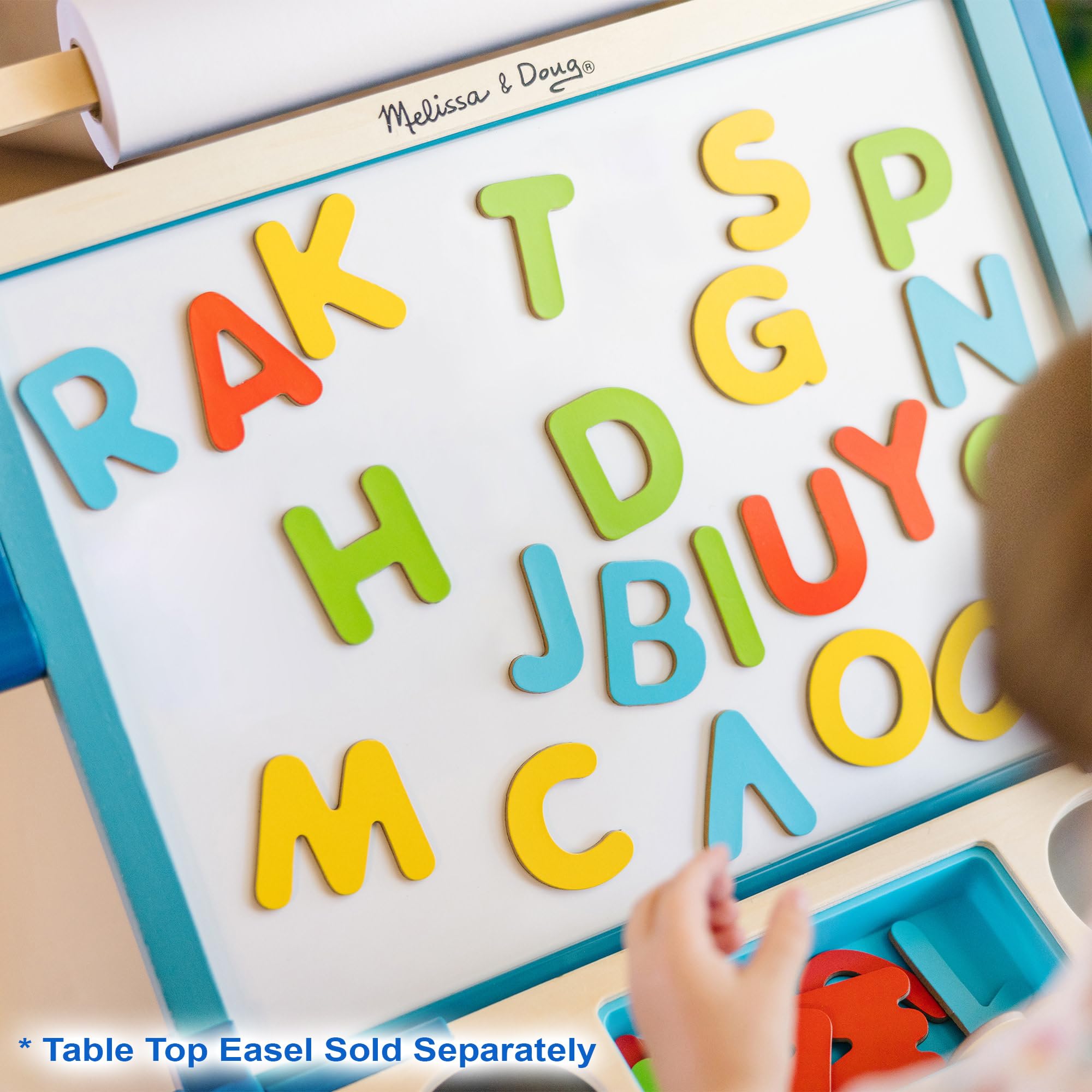 Melissa & Doug Magnetic Wooden Letters Set - 52 Pieces | Ages 3+ | English & Spanish Learning 7