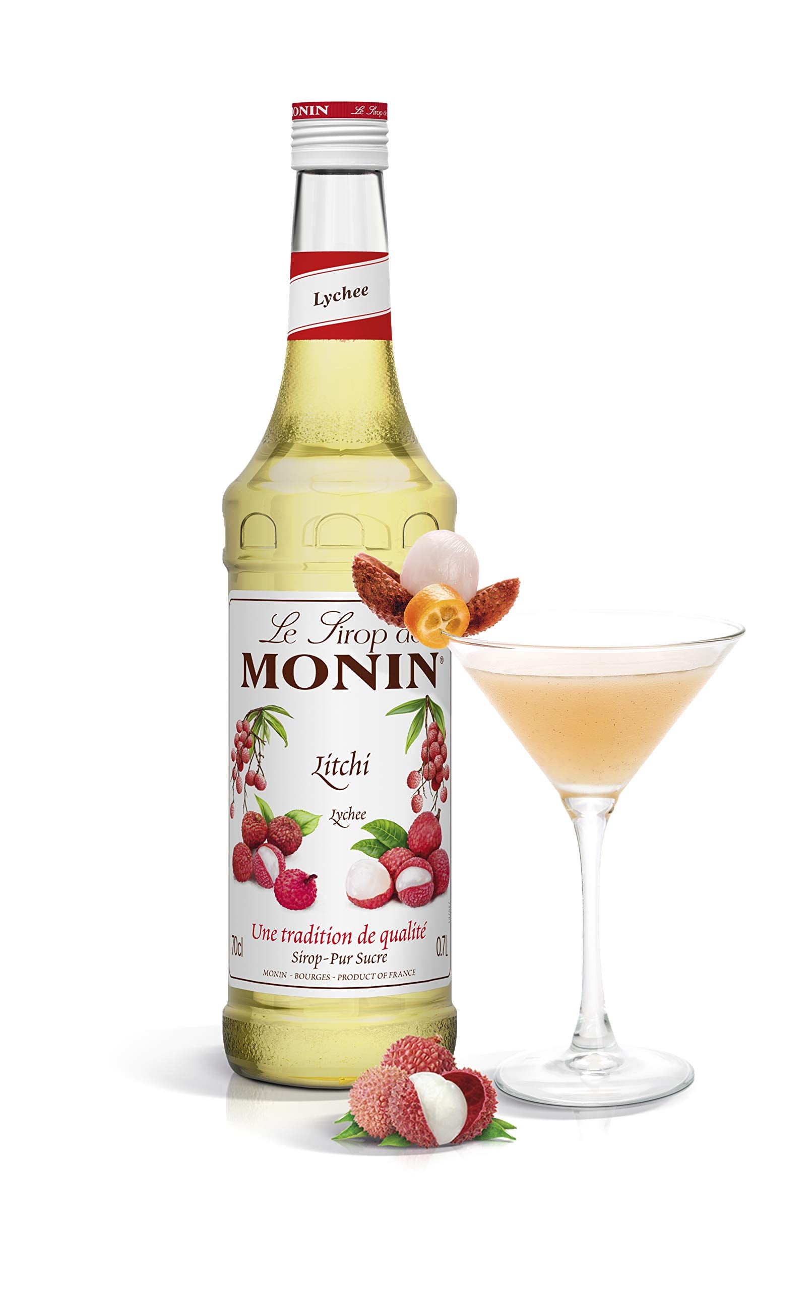 Monin Premium Lychee Syrup - 700ml | Vegan & Allergen-Free | Natural Flavours