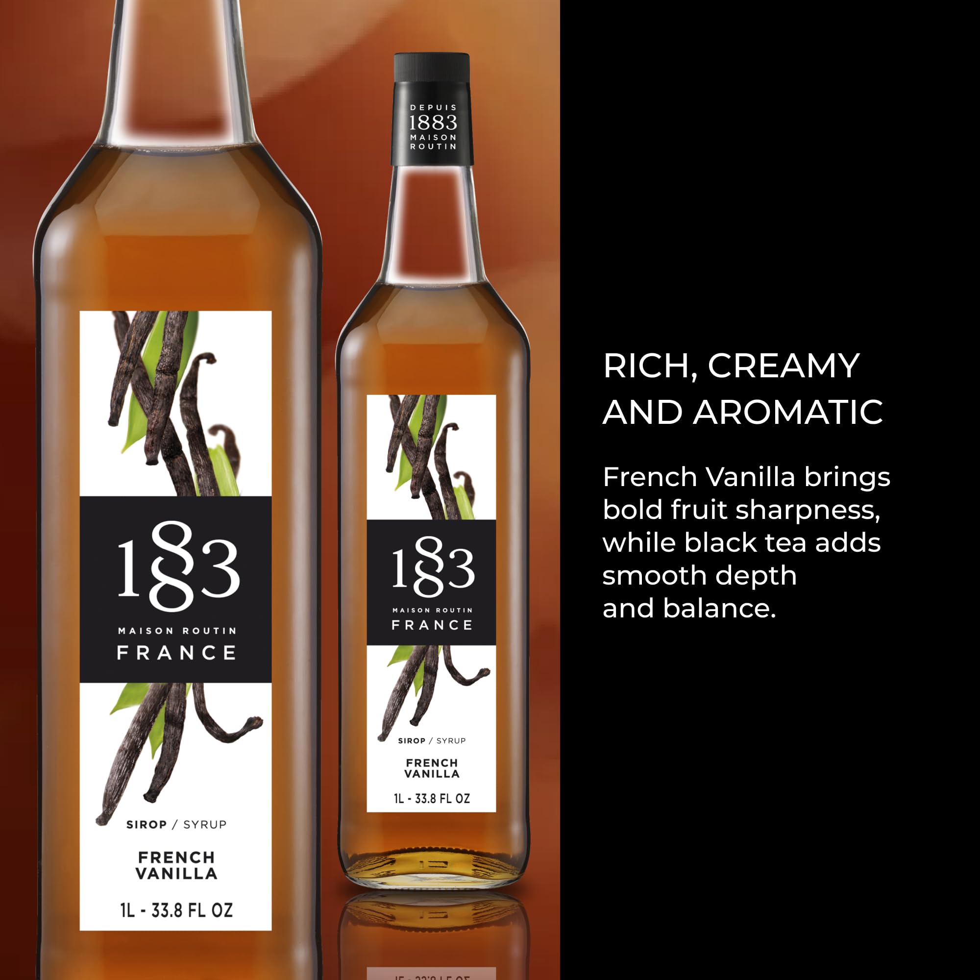 1883 French Vanilla Syrup - 1L Bottle | Natural Ingredients | Vegan Friendly 4