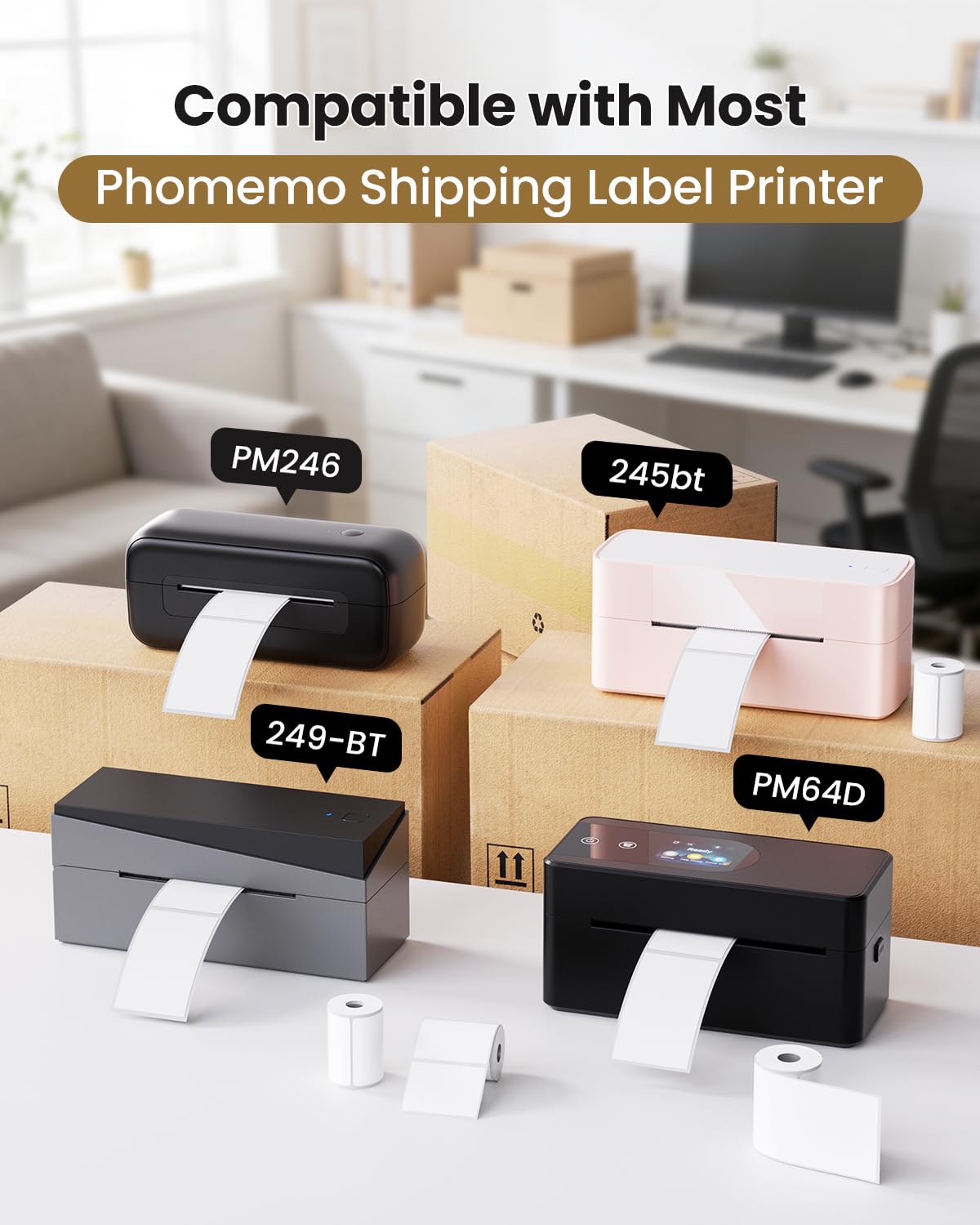Phomemo Thermal Address Labels - 50x80mm, Self-Adhesive, 3 Rolls (300 Labels Total) 4