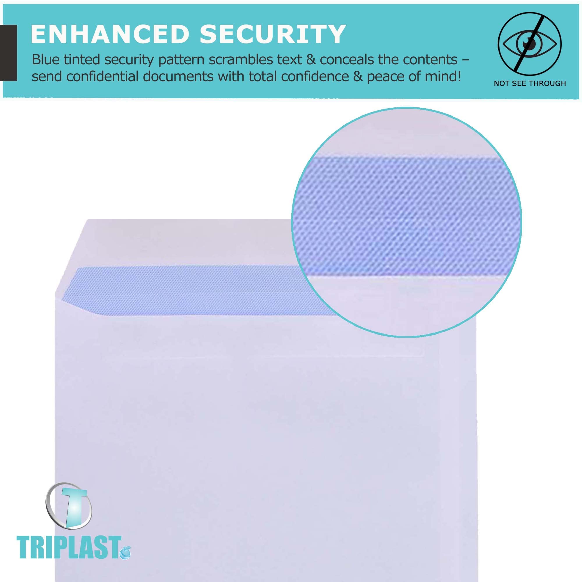 Triplast C5 White Self Seal Security Envelopes - Pack of 100 | 229x164mm | 90 gsm 3